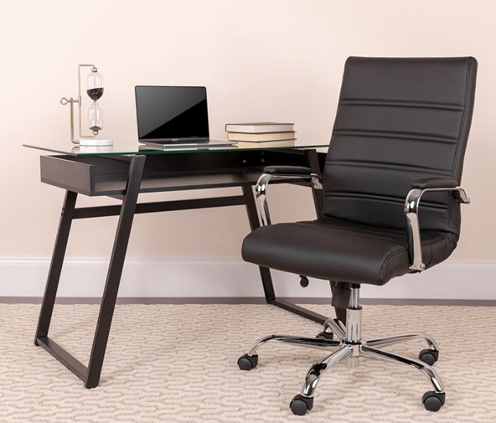 Flash Furniture Tiverton Industrial Modern Desk - Commercial Grade Office Computer Desk and Home Office Desk - 47 Long (Walnut/White)