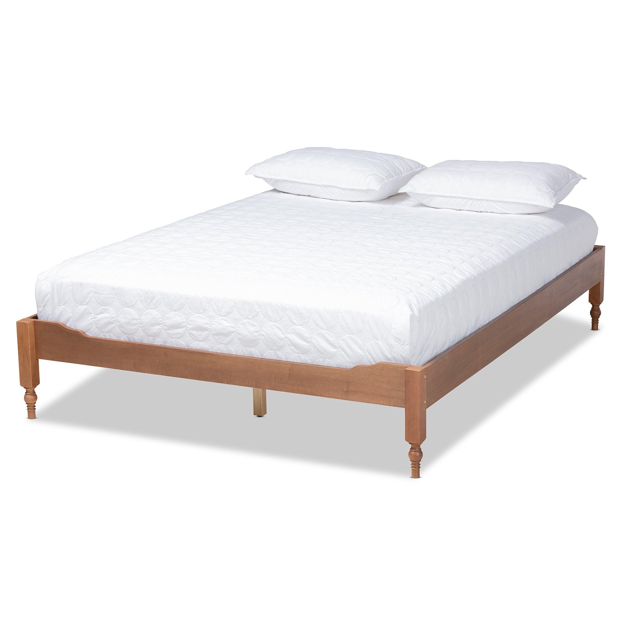 Laure French Bohemian Ash Finished Wood Platform Bed Frame