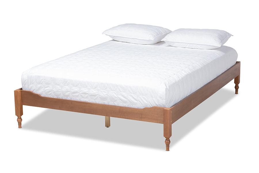 Laure French Bohemian Ash Finished Wood Platform Bed Frame