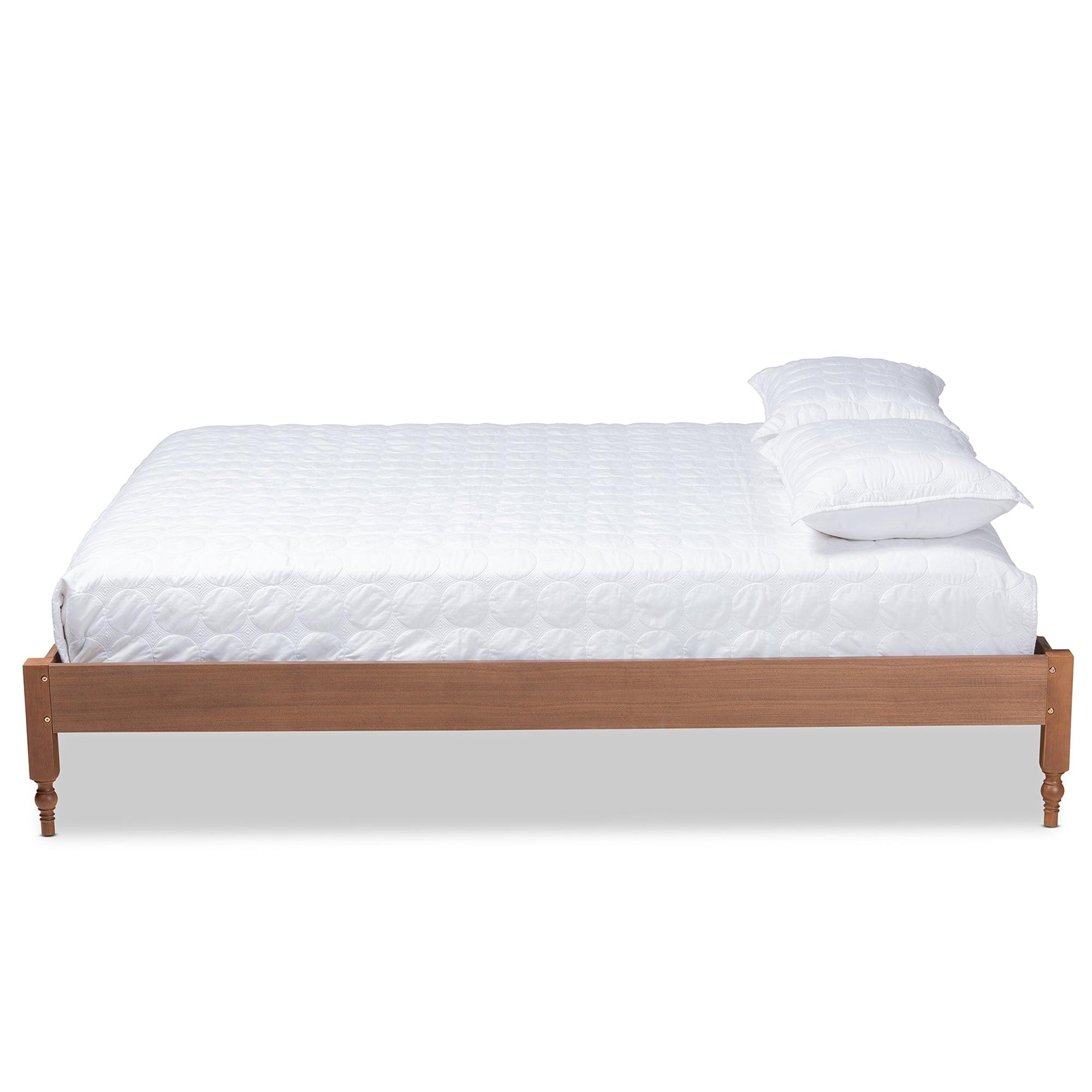 Laure French Bohemian Ash Finished Wood Platform Bed Frame