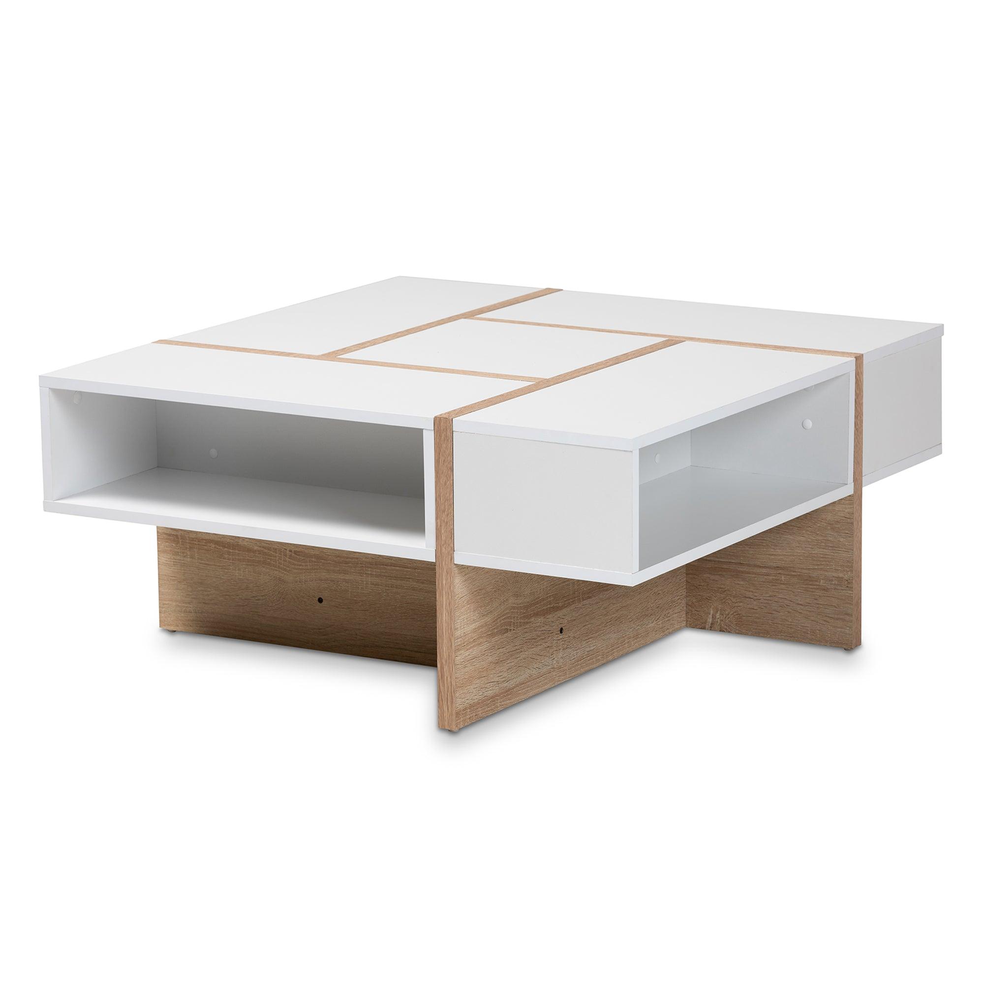 Rasa Modern and Contemporary Two-Tone and Finished Wood Coffee Table