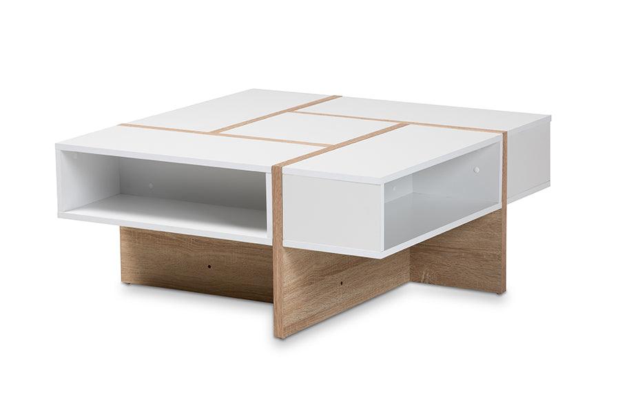 Rasa Modern and Contemporary Two-Tone and Finished Wood Coffee Table