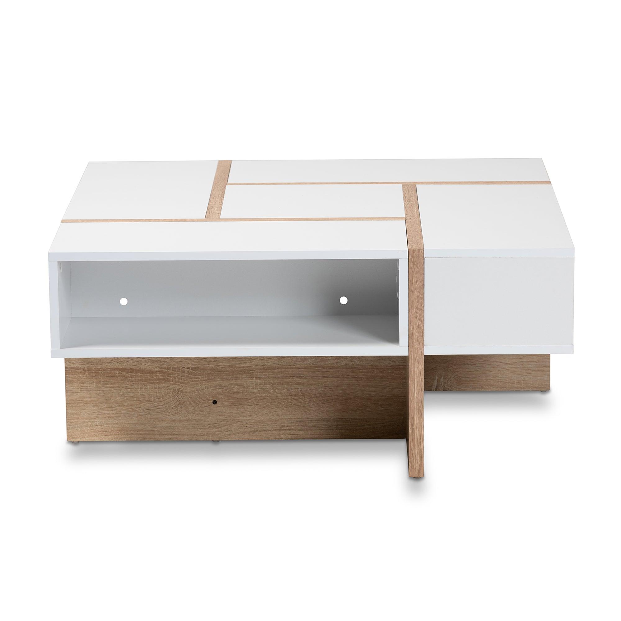 Rasa Modern and Contemporary Two-Tone and Finished Wood Coffee Table