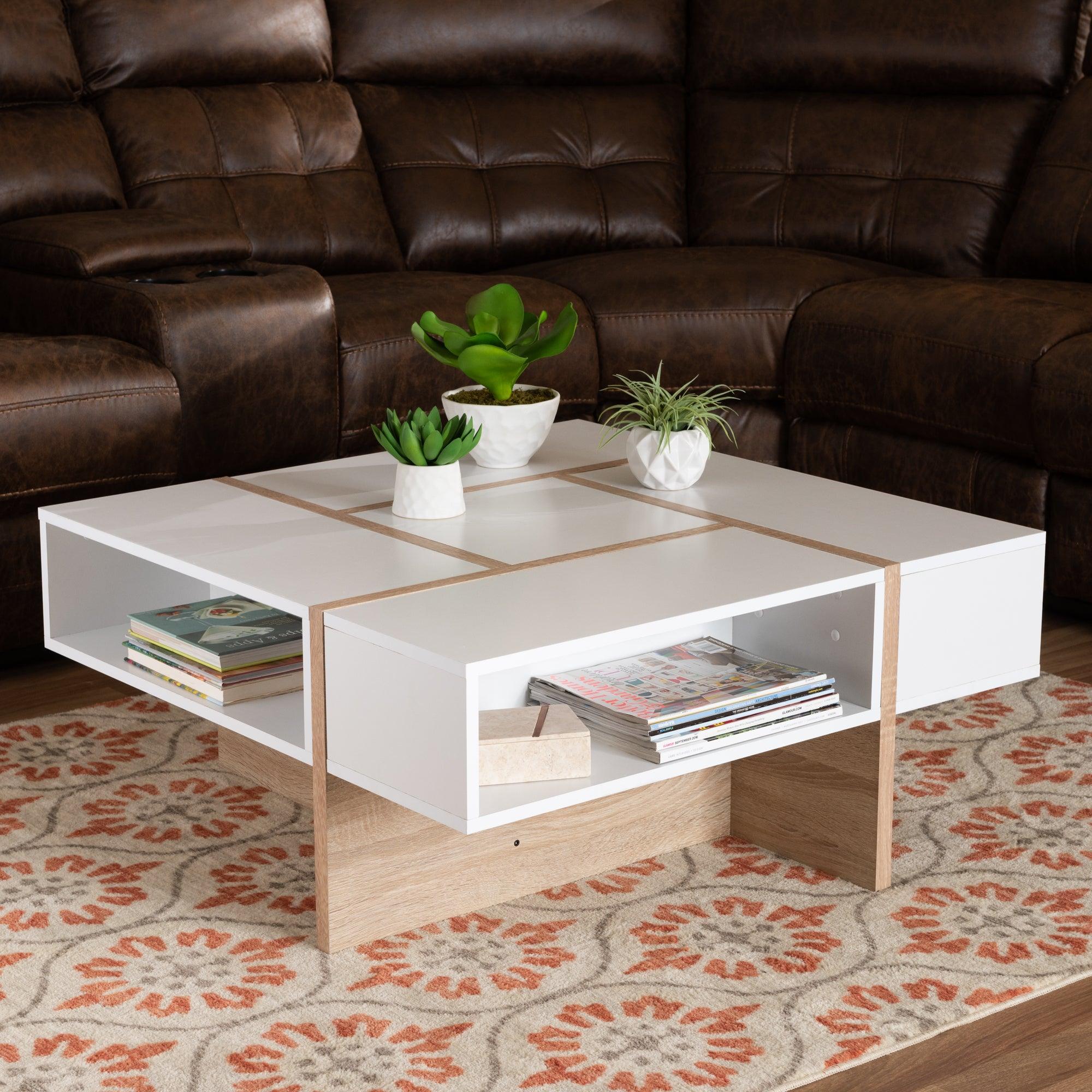 Rasa Modern and Contemporary Two-Tone and Finished Wood Coffee Table