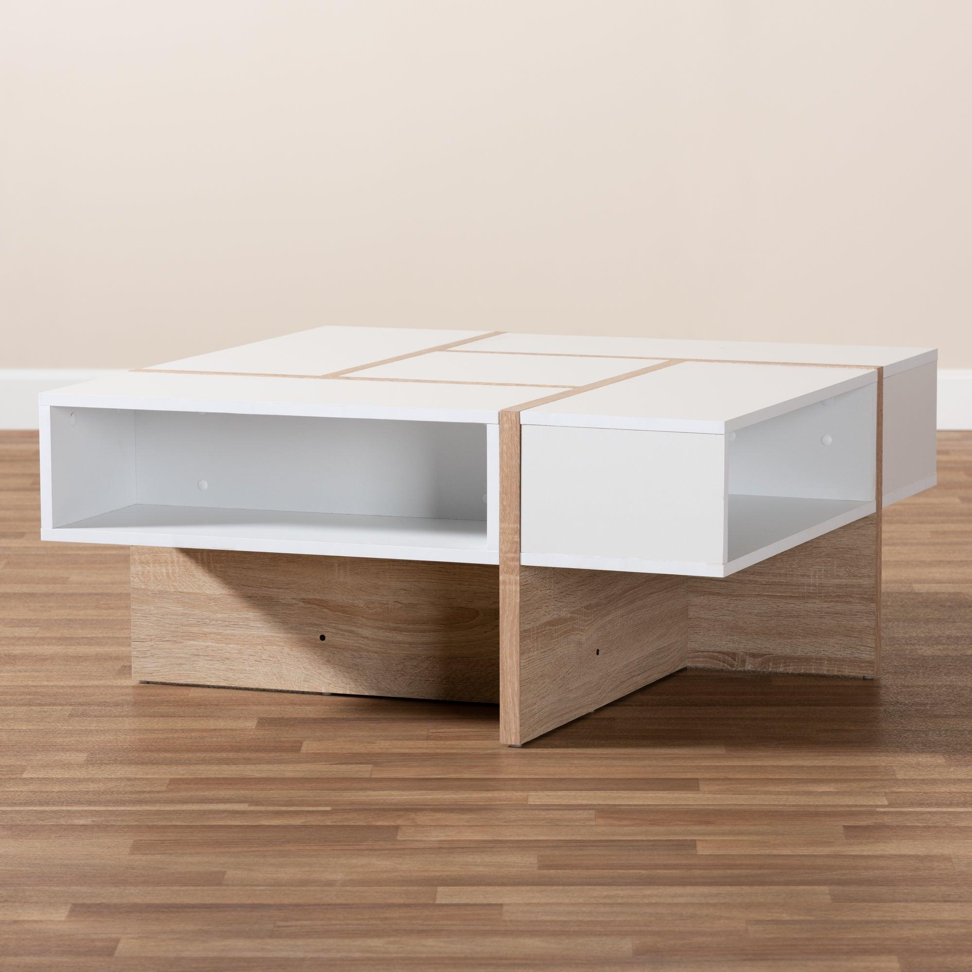 Rasa Modern and Contemporary Two-Tone and Finished Wood Coffee Table