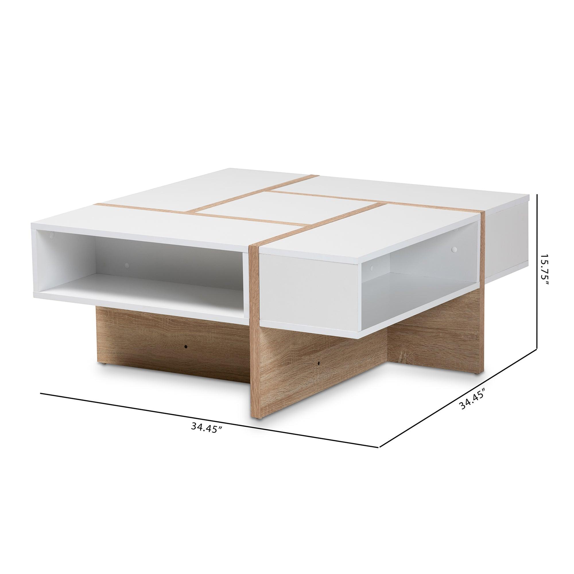 Rasa Modern and Contemporary Two-Tone and Finished Wood Coffee Table