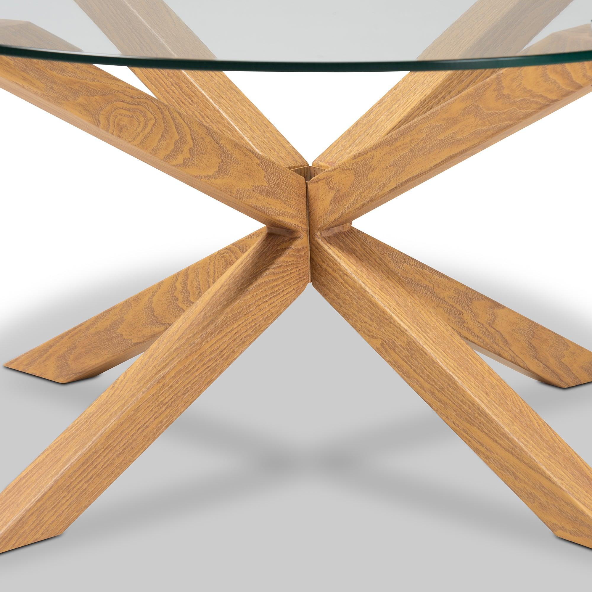 Lida Modern and Contemporary Glass and Wood Finished Coffee Table