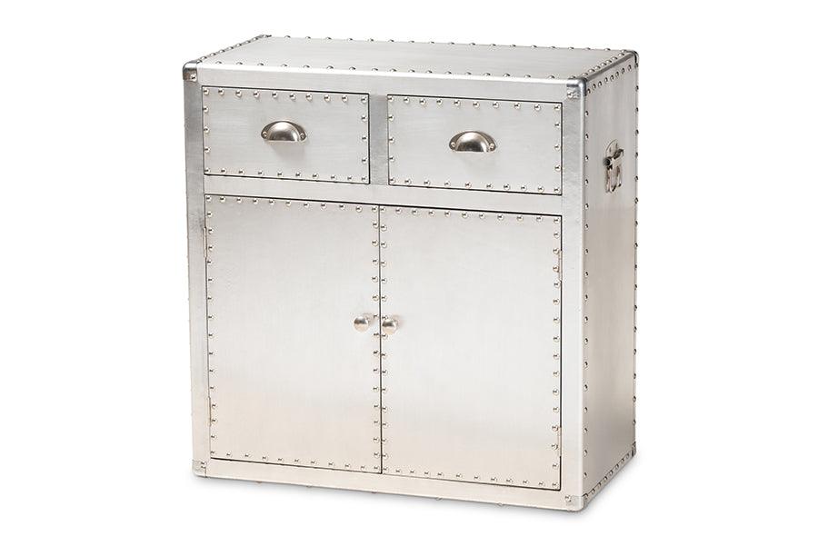 Serge French Industrial Metal 2-Door Accent Storage Cabinet