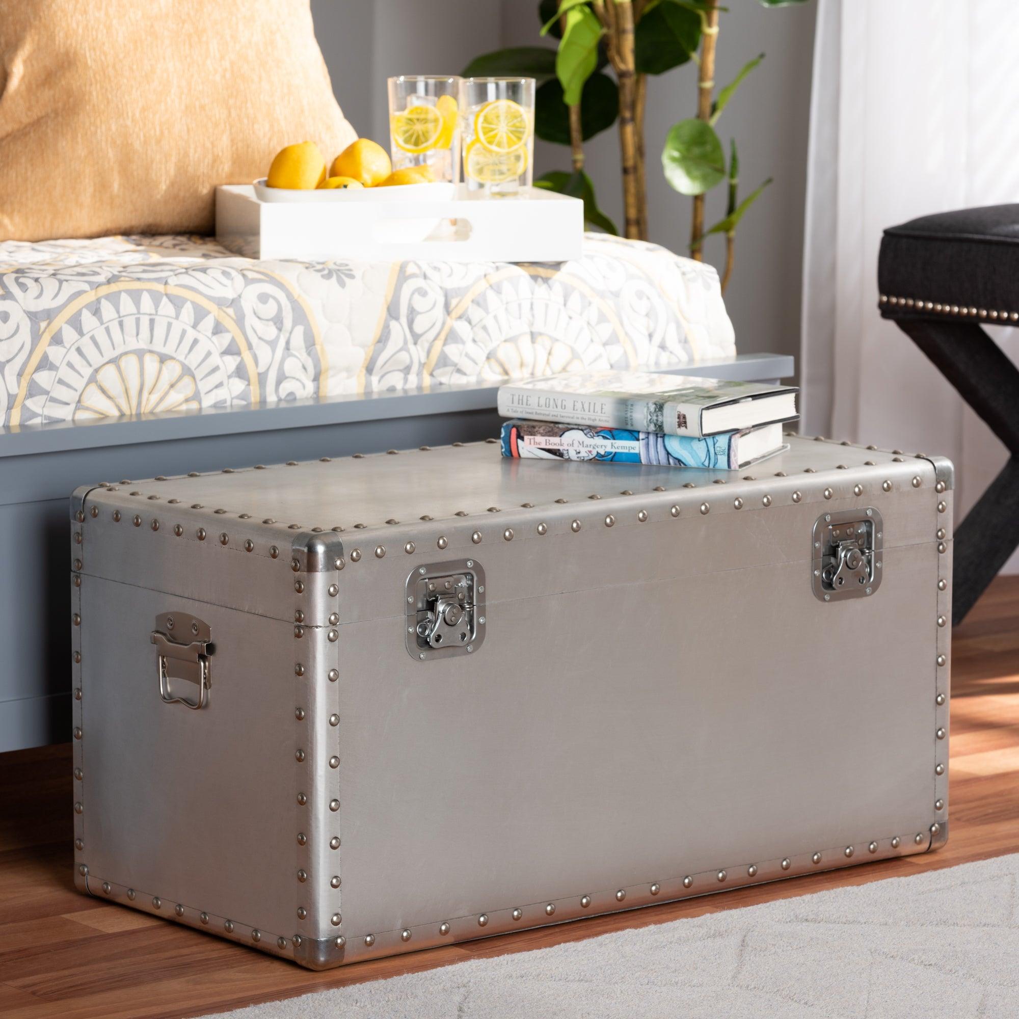 Serge French Industrial Metal Storage Trunk