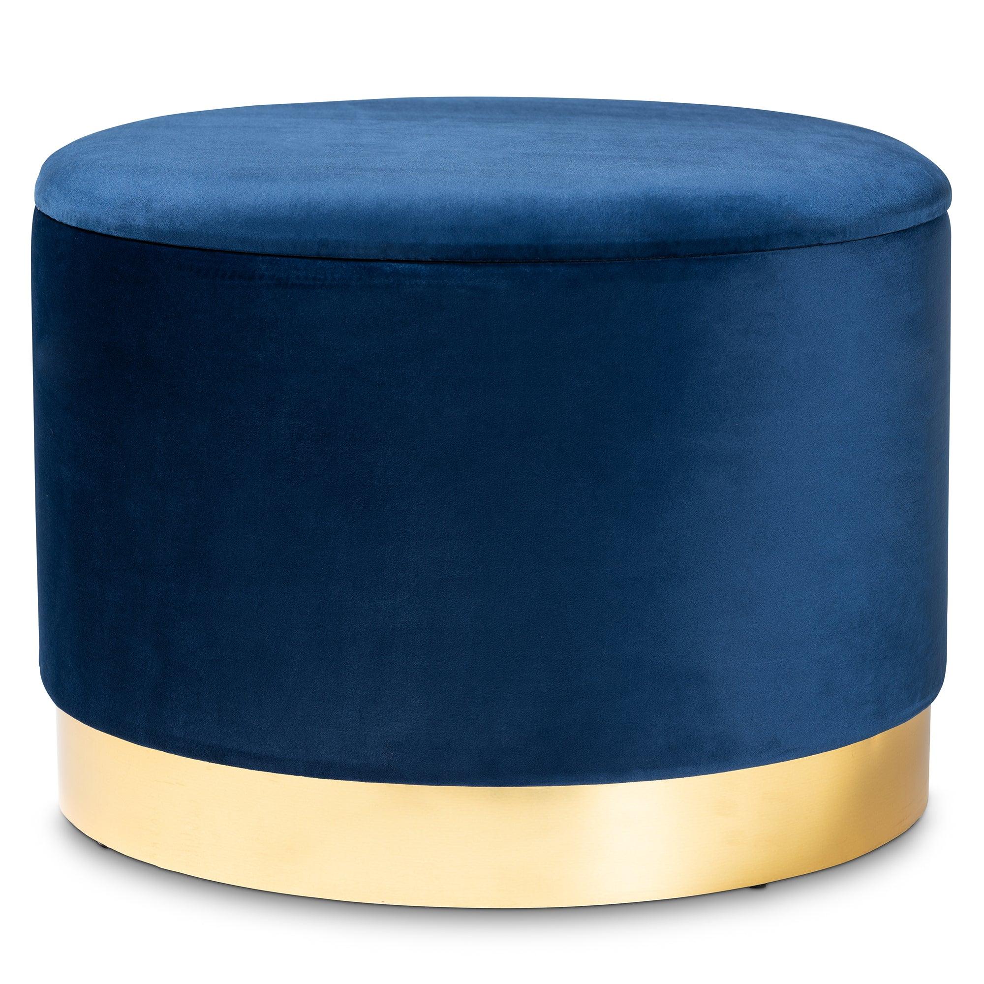 Marisa Glam and Luxe Velvet Fabric Upholstered Finished Storage Ottoman