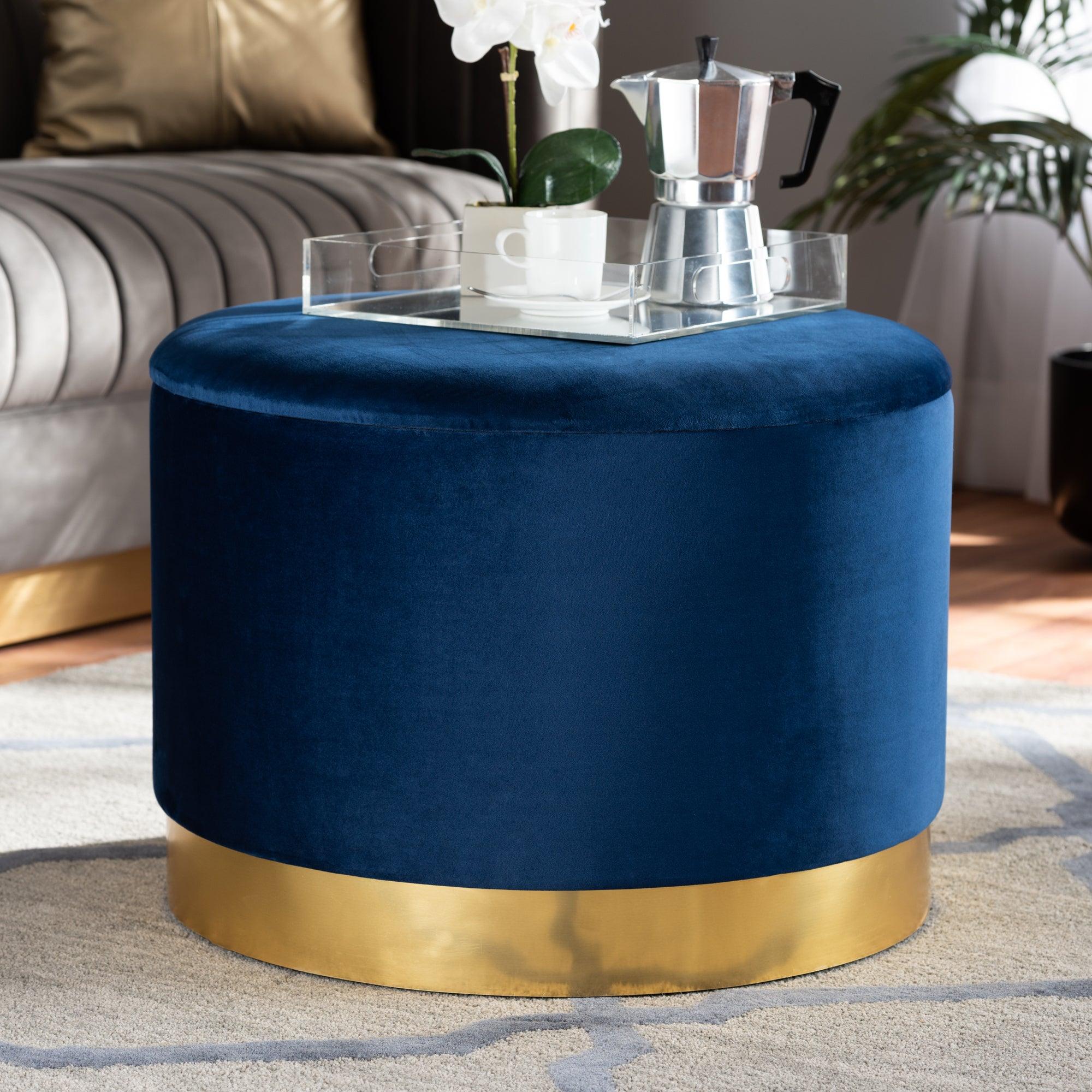 Marisa Glam and Luxe Velvet Fabric Upholstered Finished Storage Ottoman