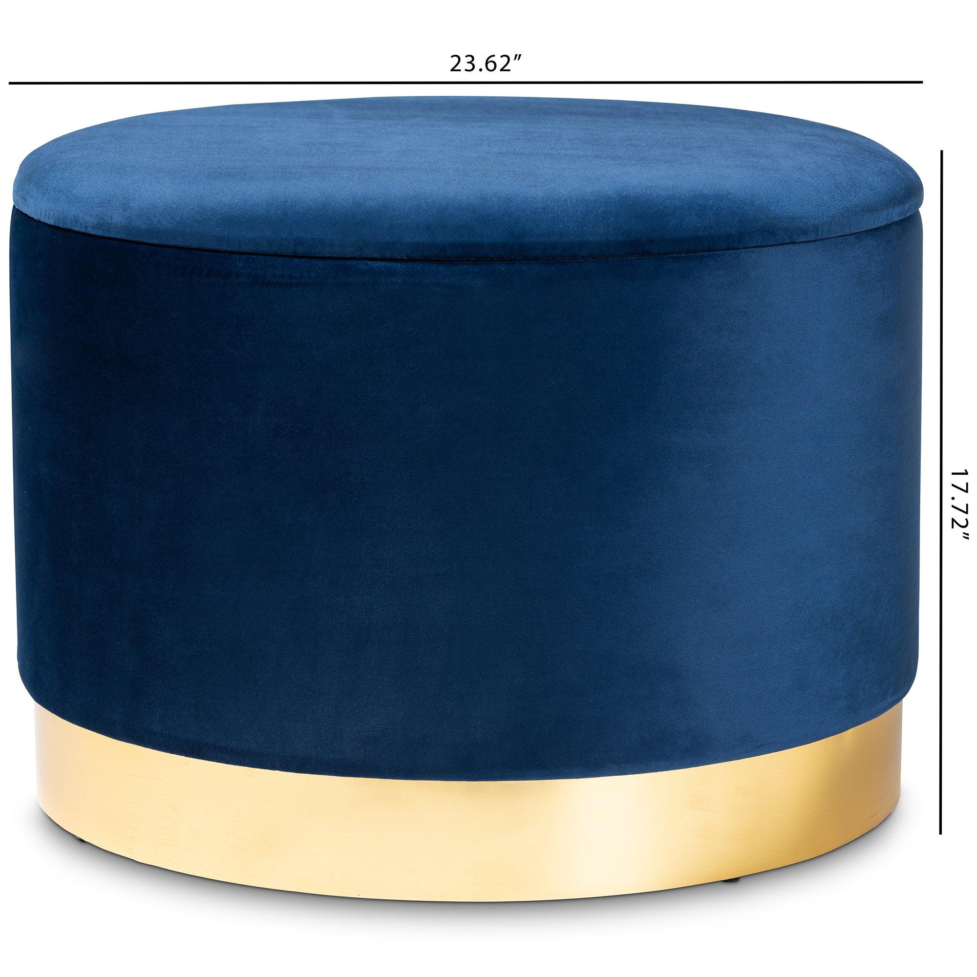 Marisa Glam and Luxe Velvet Fabric Upholstered Finished Storage Ottoman