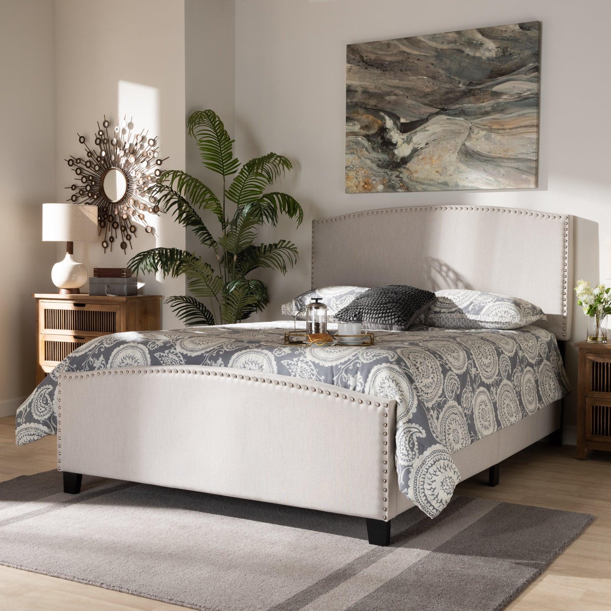 Morgan Modern Transitional Fabric Upholstered Panel Bed