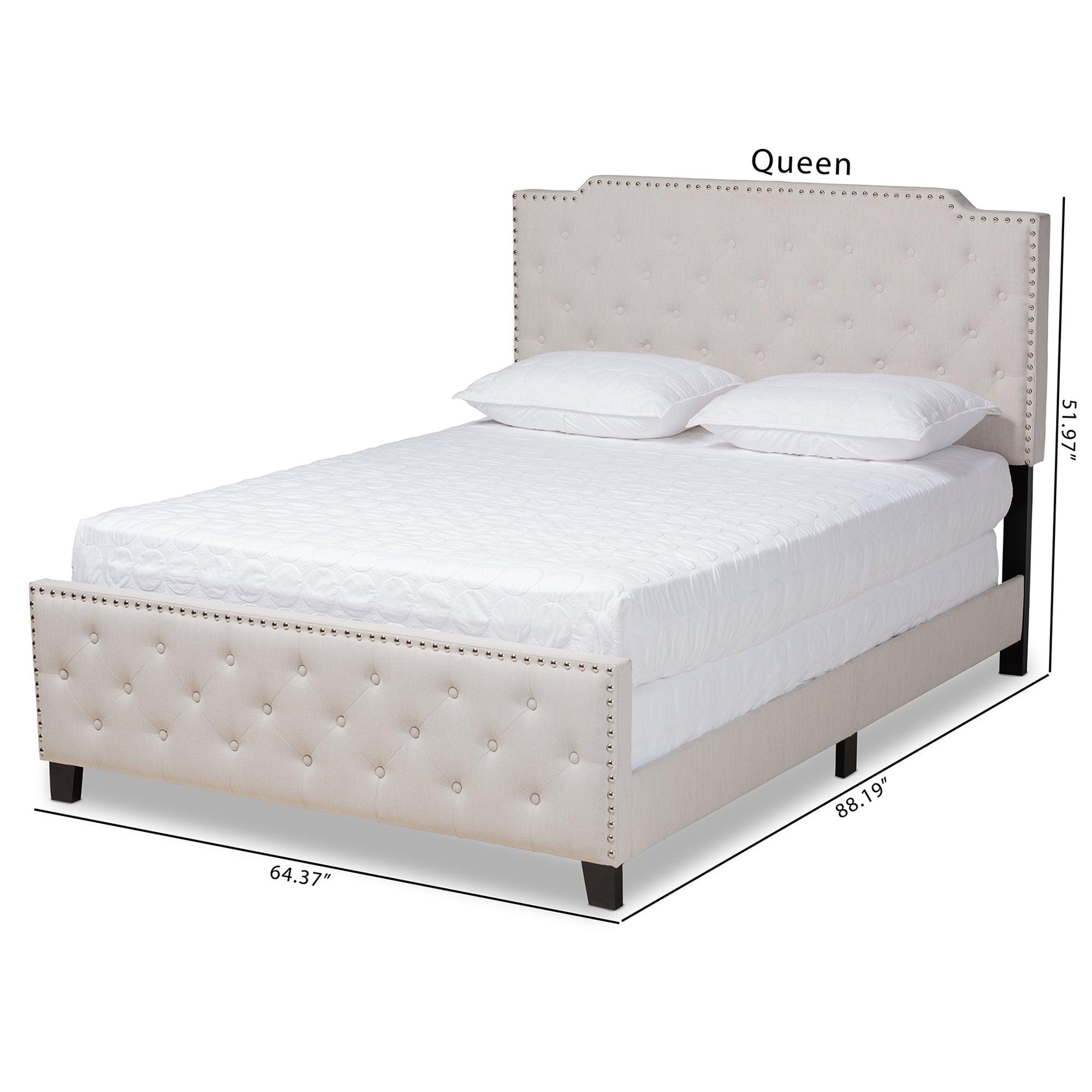 Marion Modern Transitional Fabric Upholstered Button Tufted Panel Bed