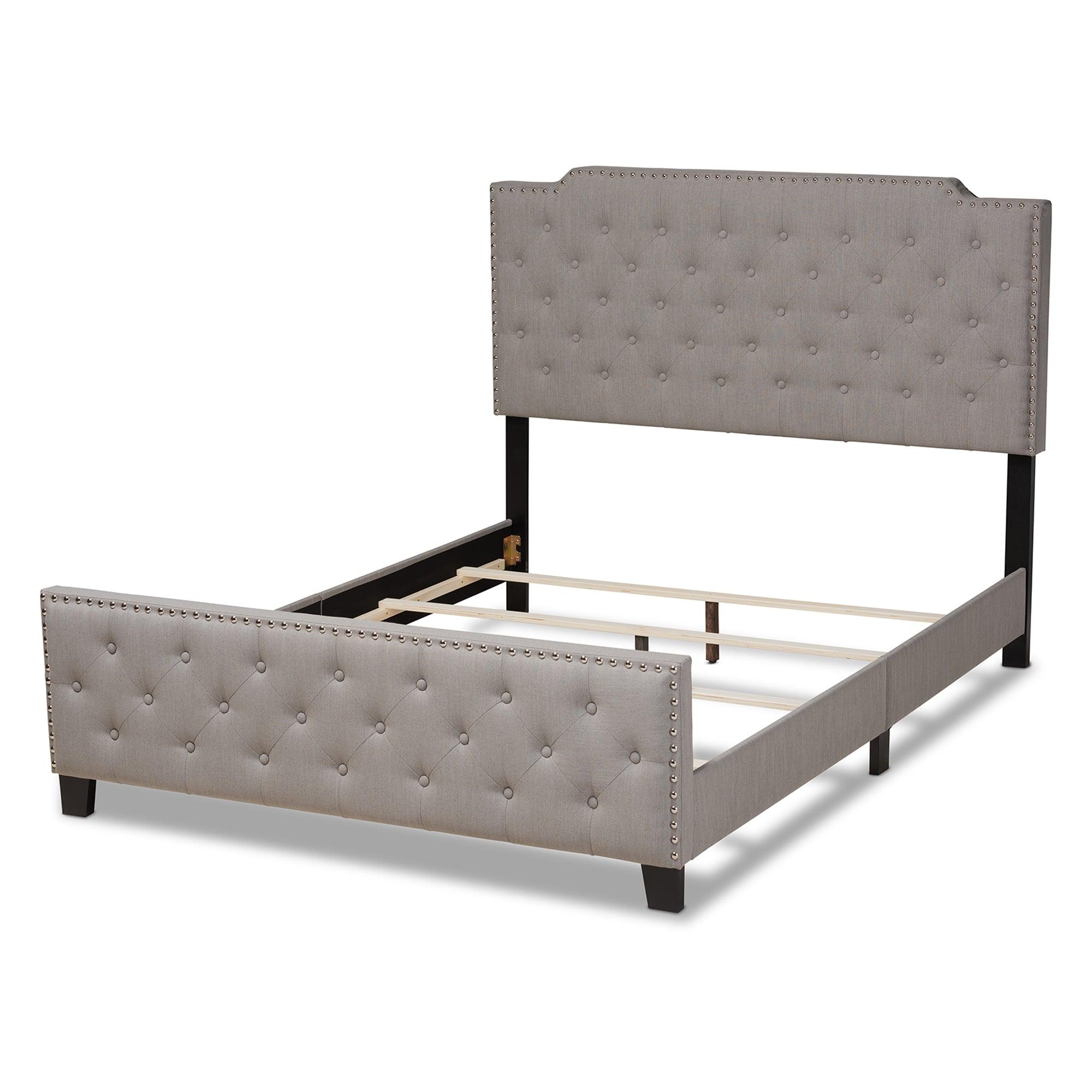 Marion Modern Transitional Fabric Upholstered Button Tufted Panel Bed