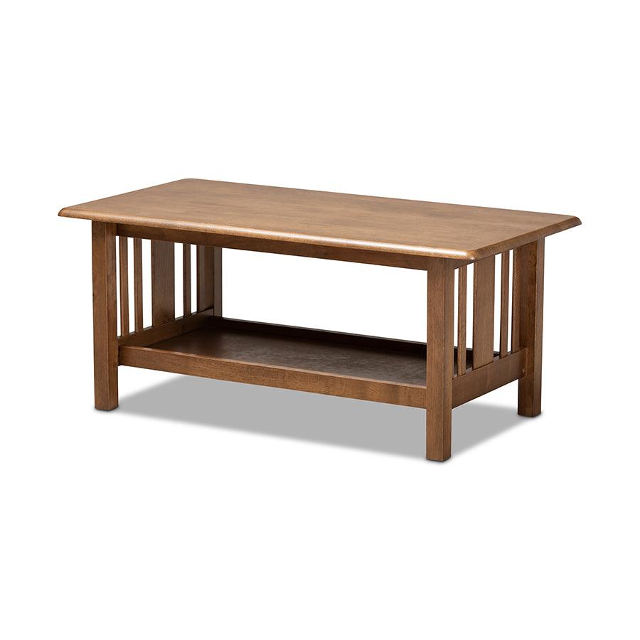 Rylie Traditional Transitional Mission Style Finished Rectangular Wood Coffee Table