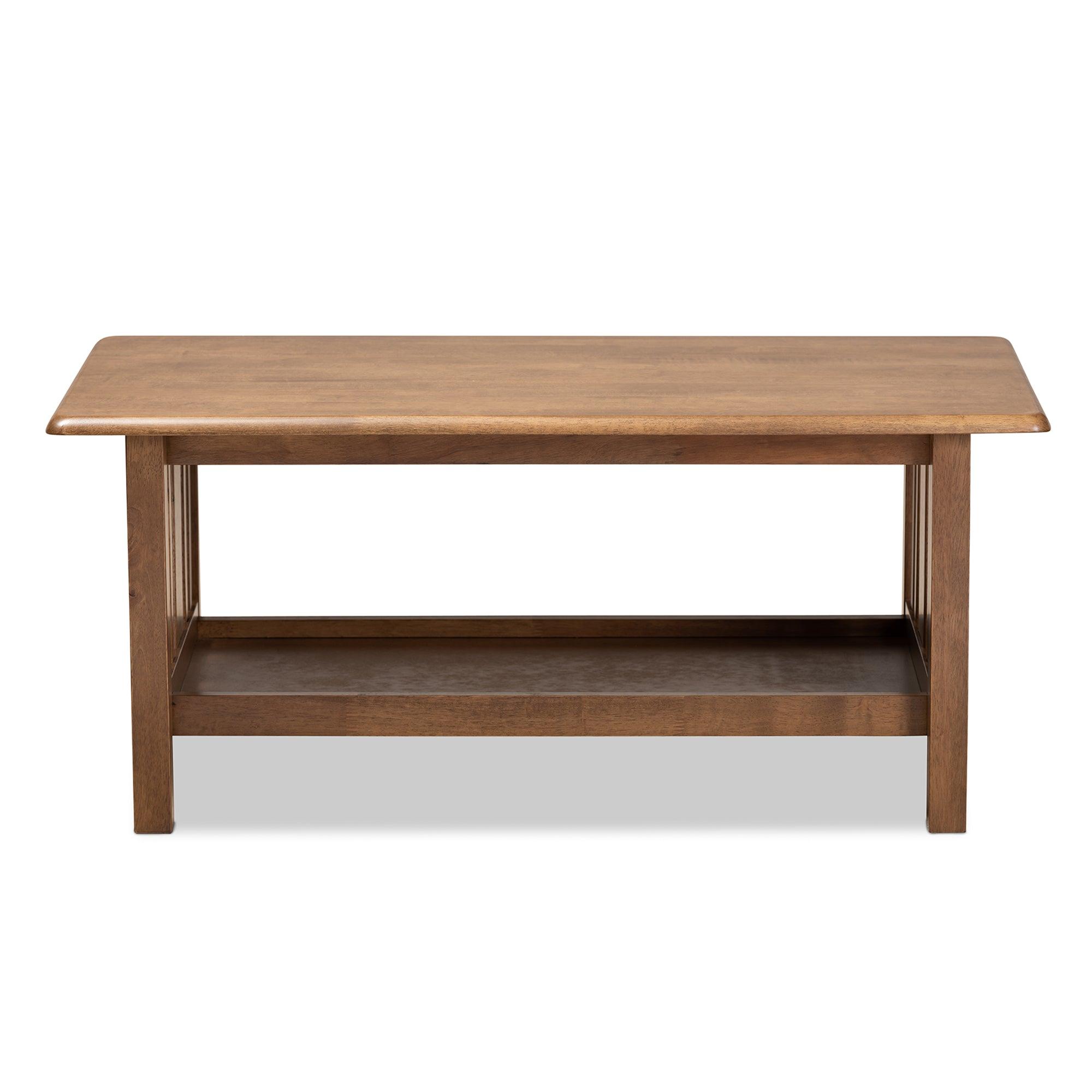 Rylie Traditional Transitional Mission Style Finished Rectangular Wood Coffee Table