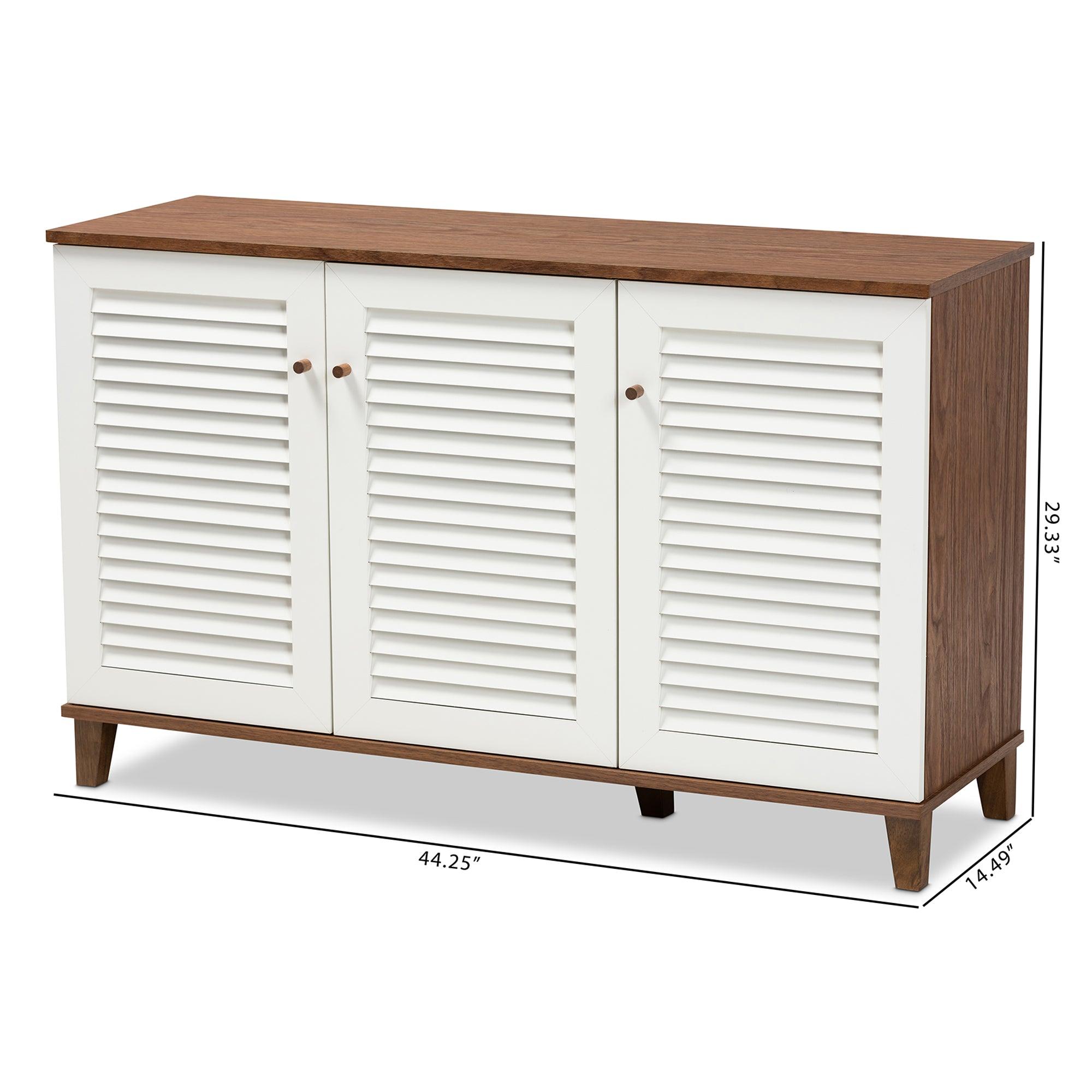 Coolidge Modern and Contemporary Finished 8-Shelf Wood Shoe Storage Cabinet