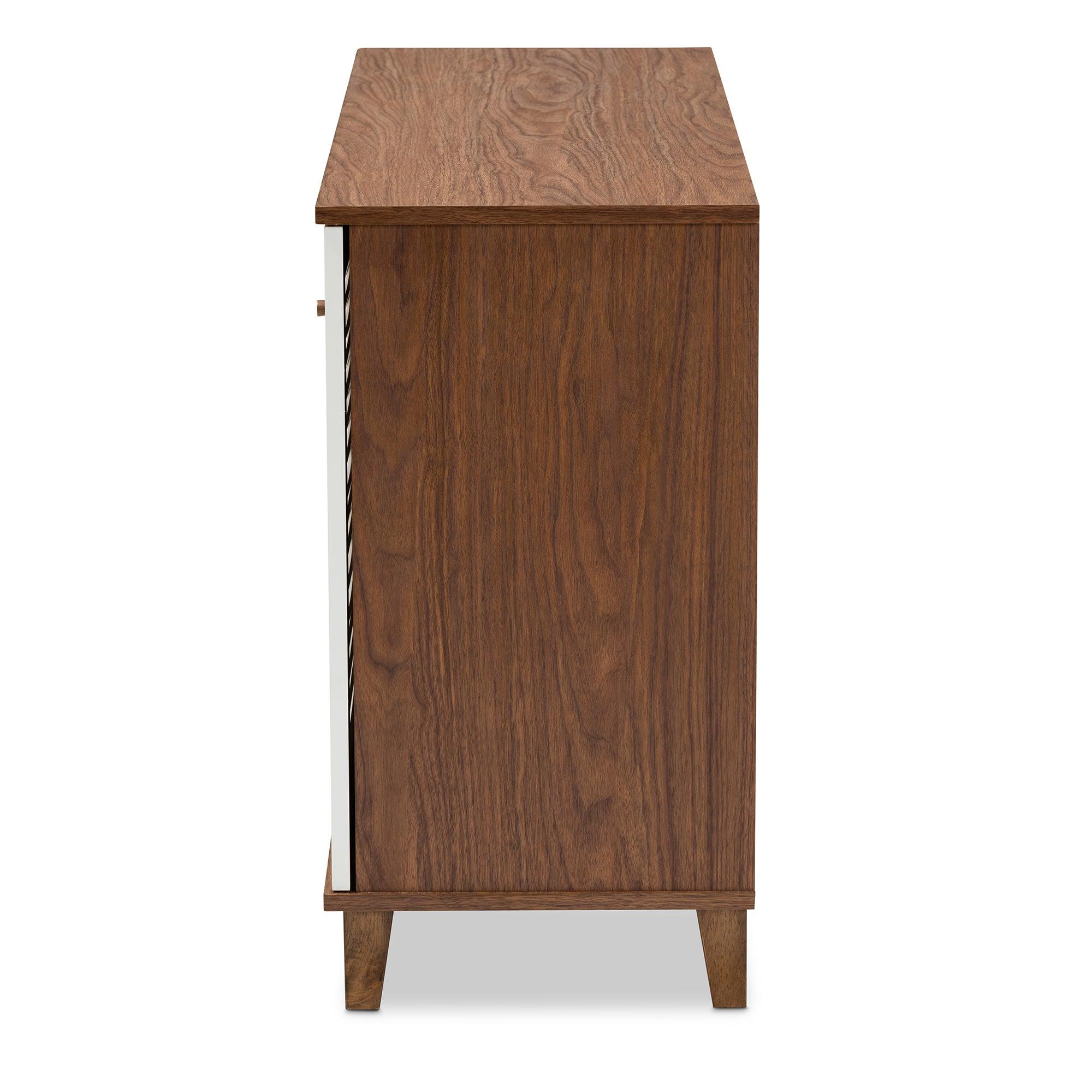 Coolidge Modern and Contemporary Finished 8-Shelf Wood Shoe Storage Cabinet