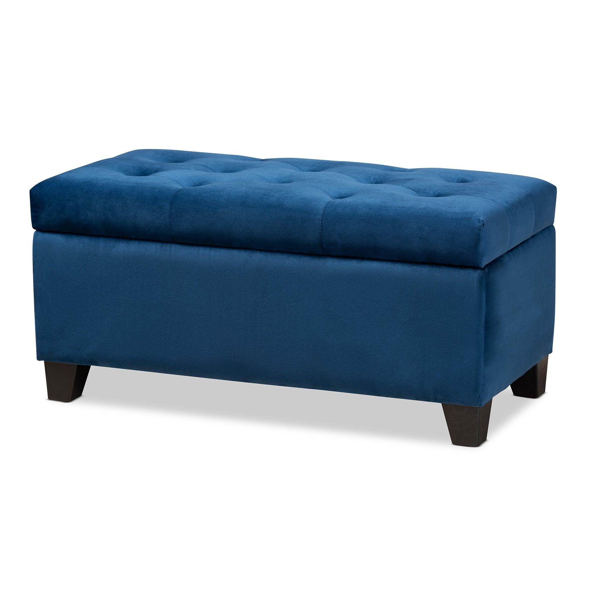 Michaela Modern and Contemporary Velvet Fabric Upholstered Storage Ottoman