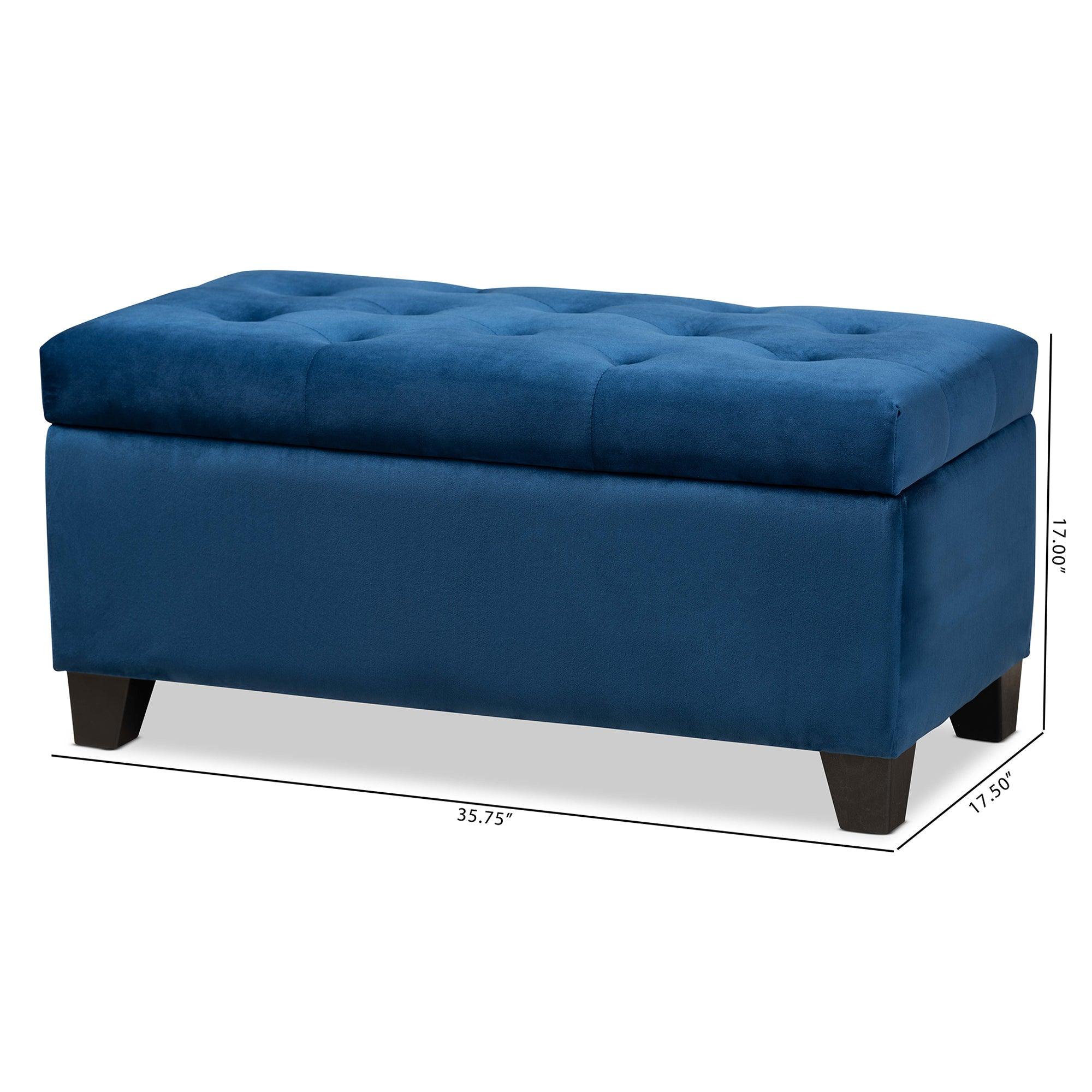 Michaela Modern and Contemporary Velvet Fabric Upholstered Storage Ottoman