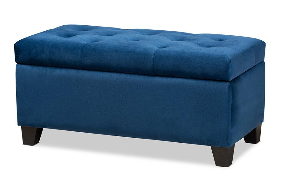 Michaela Modern and Contemporary Velvet Fabric Upholstered Storage Ottoman