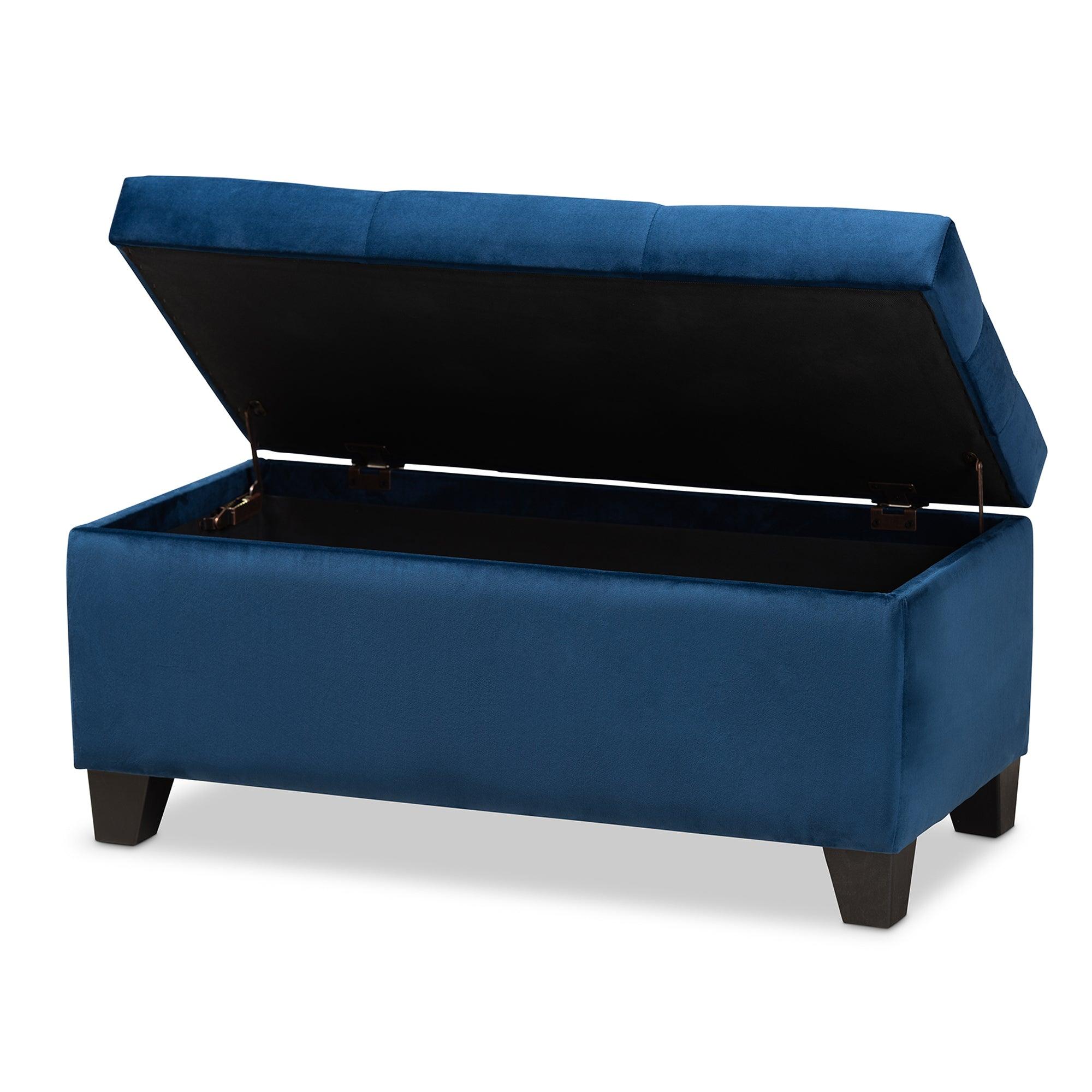 Michaela Modern and Contemporary Velvet Fabric Upholstered Storage Ottoman