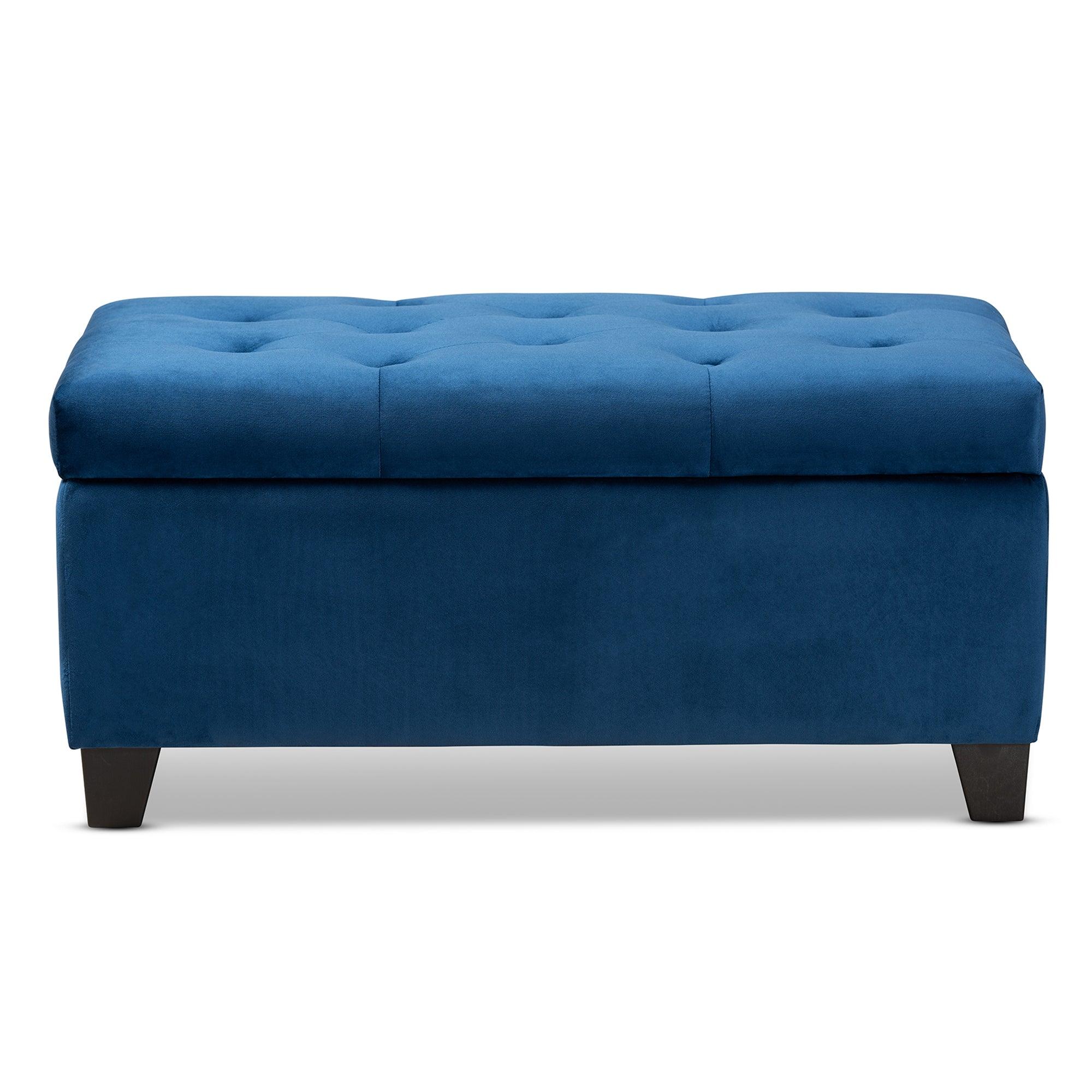 Michaela Modern and Contemporary Velvet Fabric Upholstered Storage Ottoman