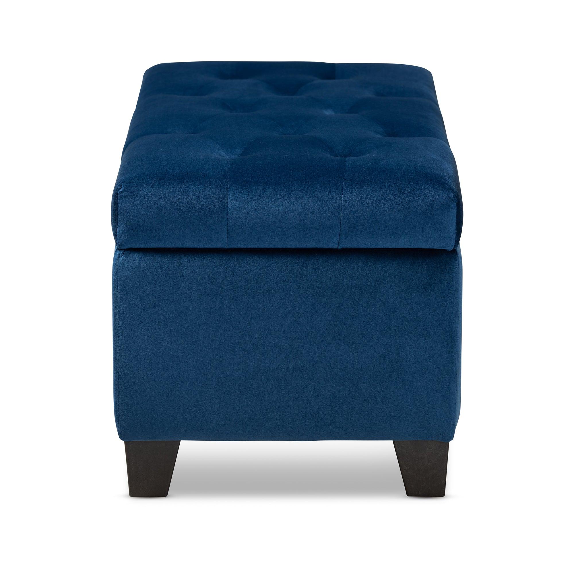 Michaela Modern and Contemporary Velvet Fabric Upholstered Storage Ottoman