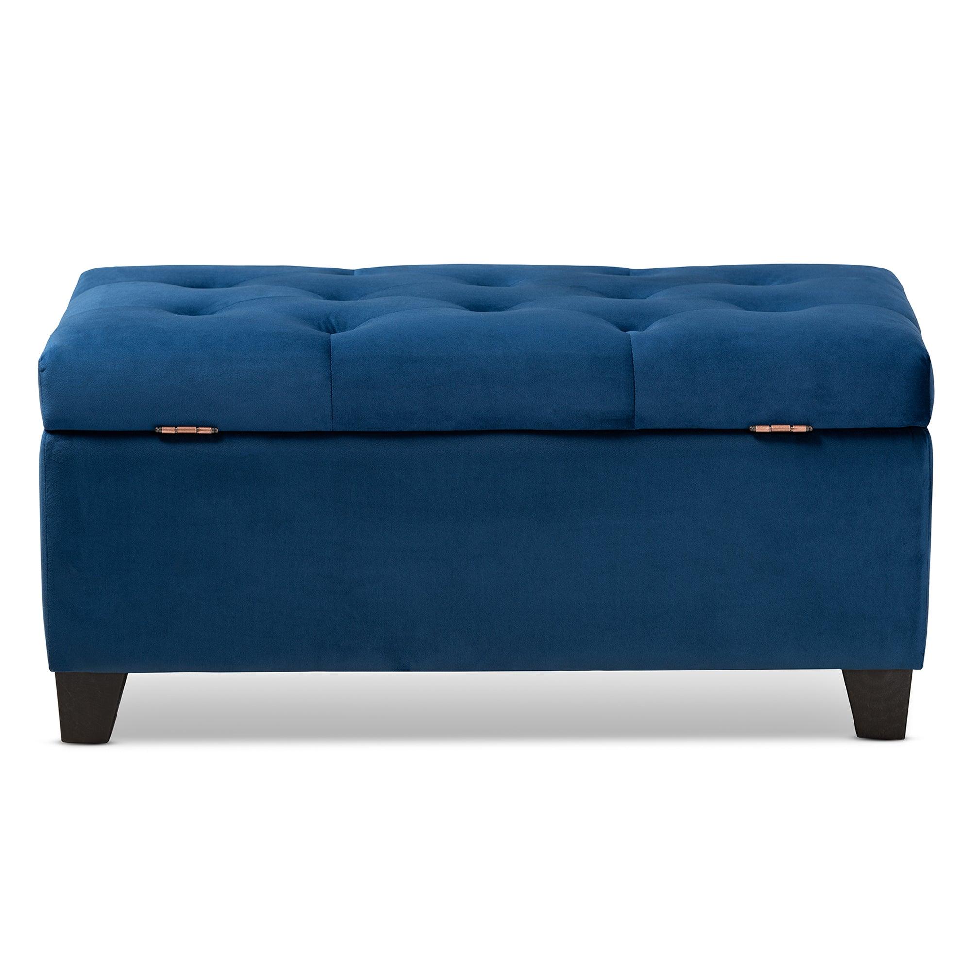 Michaela Modern and Contemporary Velvet Fabric Upholstered Storage Ottoman