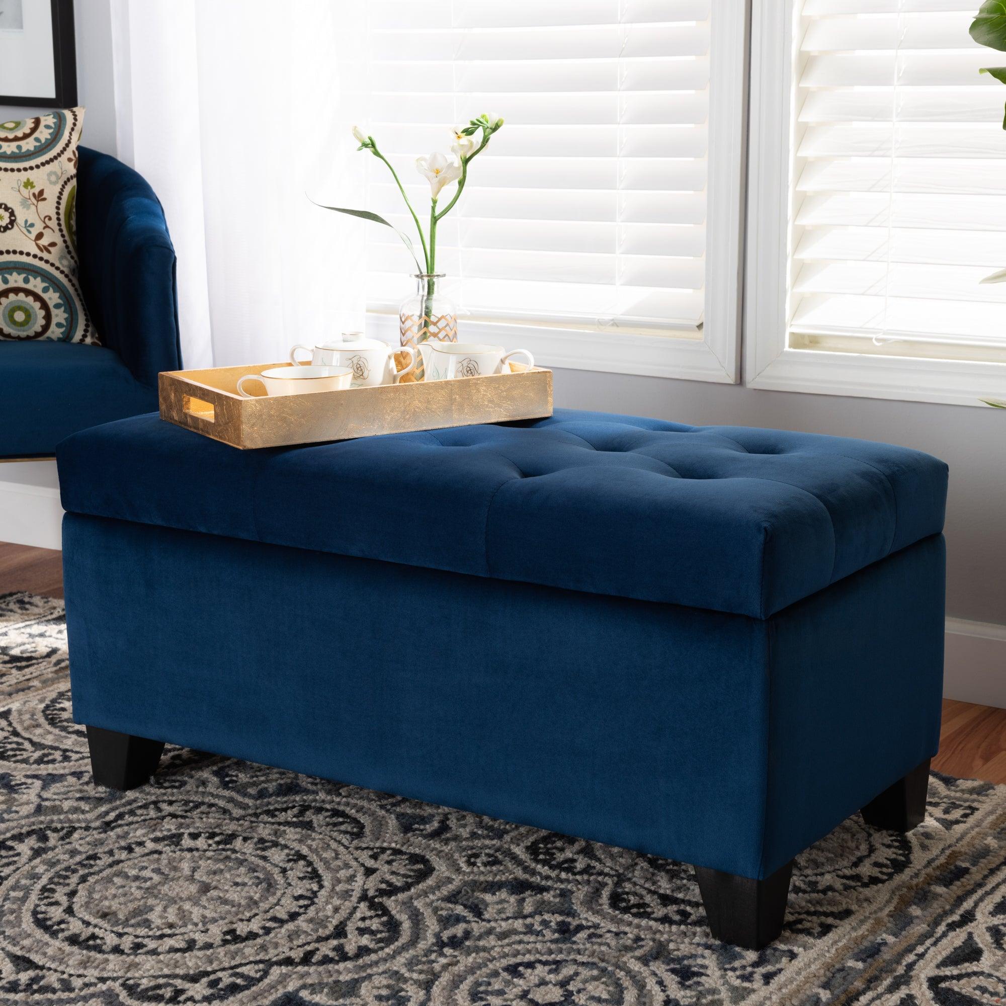 Michaela Modern and Contemporary Velvet Fabric Upholstered Storage Ottoman