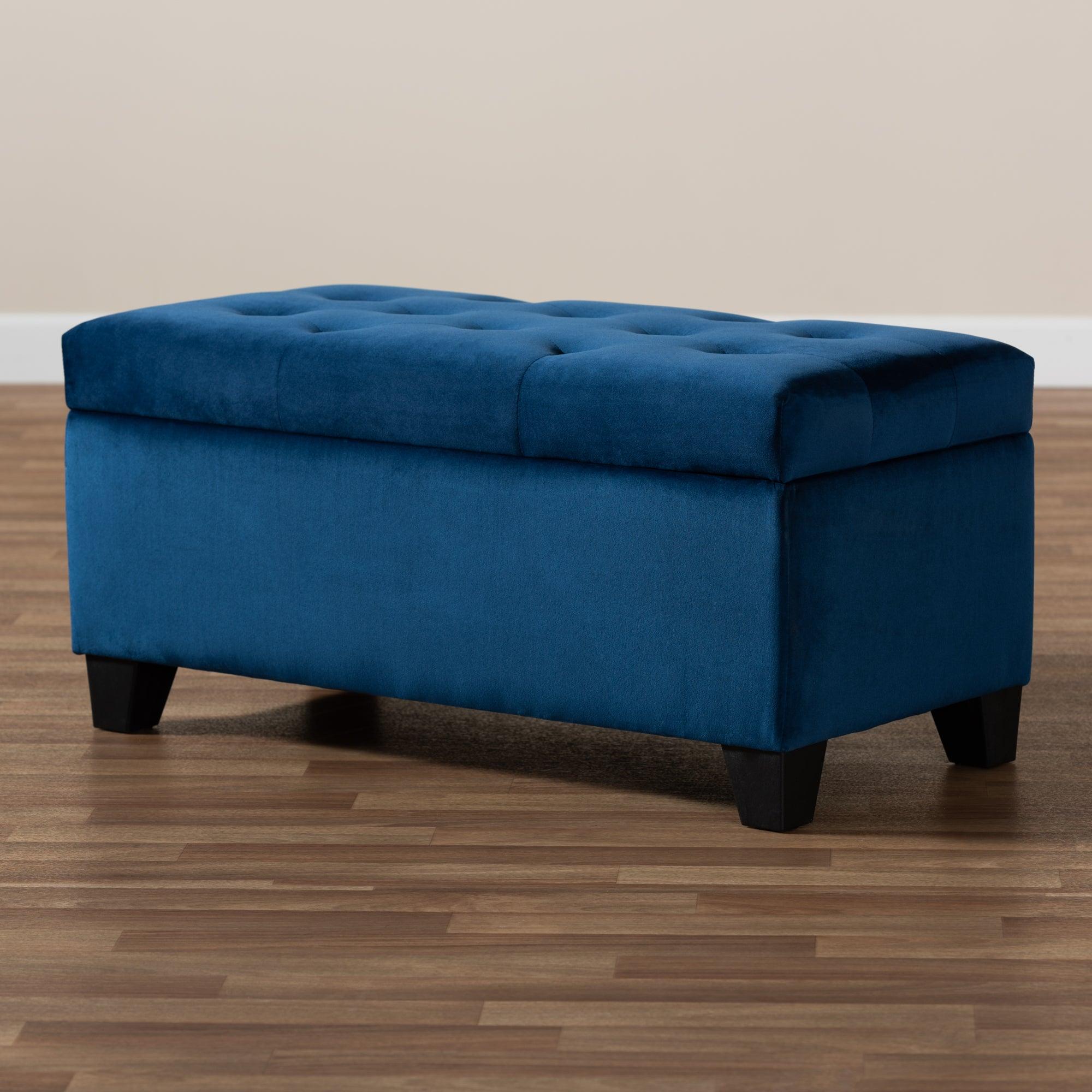 Michaela Modern and Contemporary Velvet Fabric Upholstered Storage Ottoman