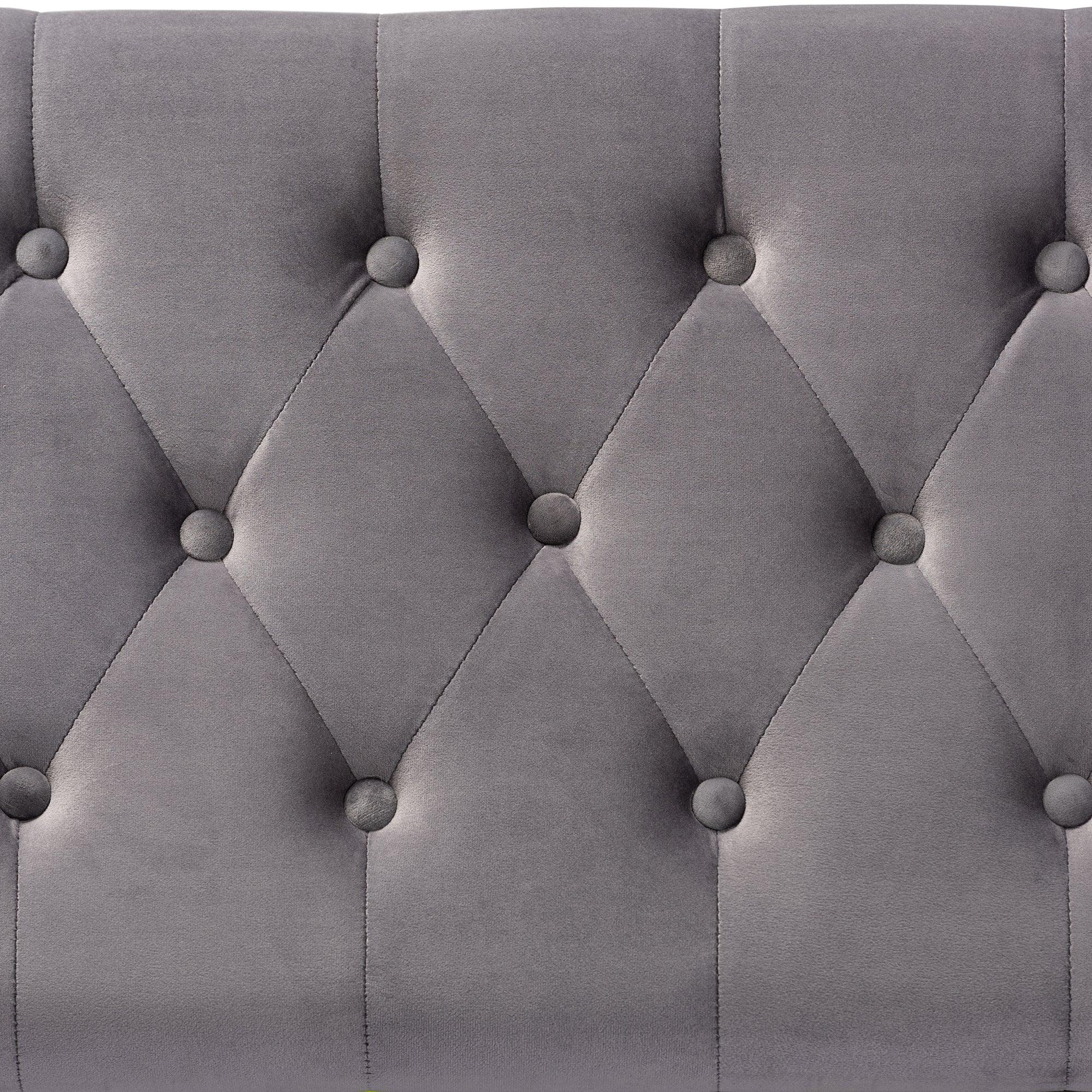 Valere Glam and Luxe Velvet Fabric Upholstered Finished Button Tufted Storage Ottoman