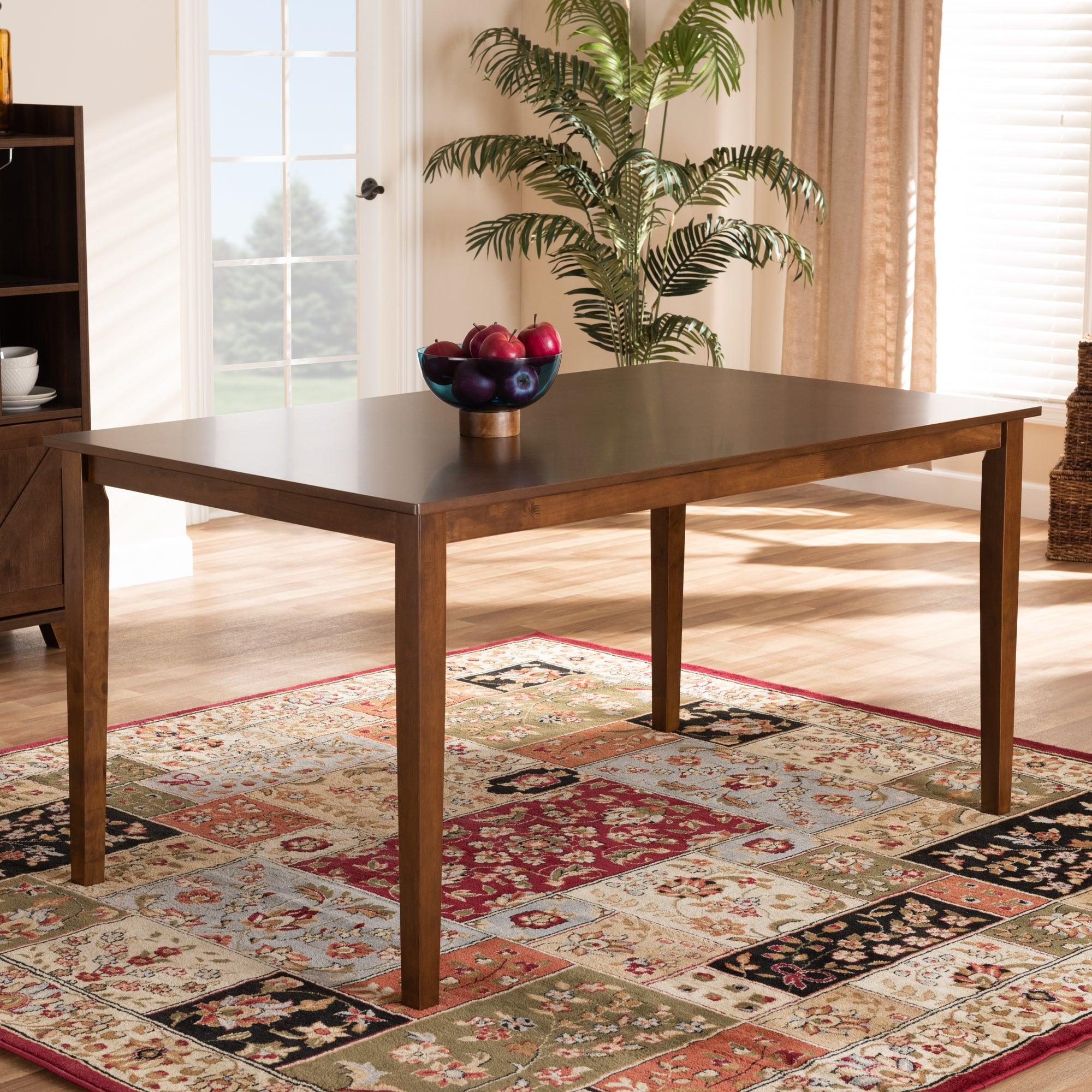 Eveline Modern and Contemporary Finished Rectangular Wood Dining Table