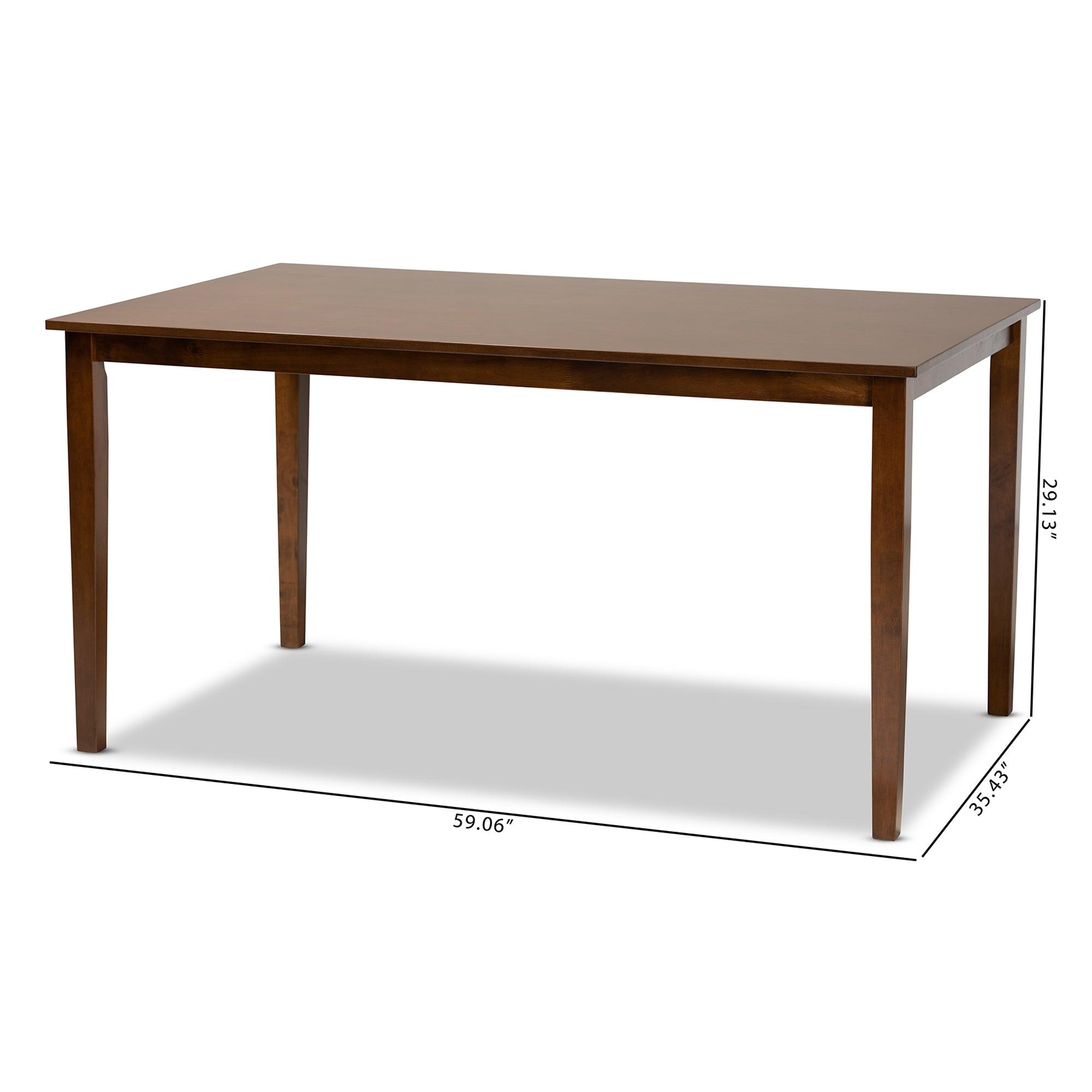 Eveline Modern and Contemporary Finished Rectangular Wood Dining Table