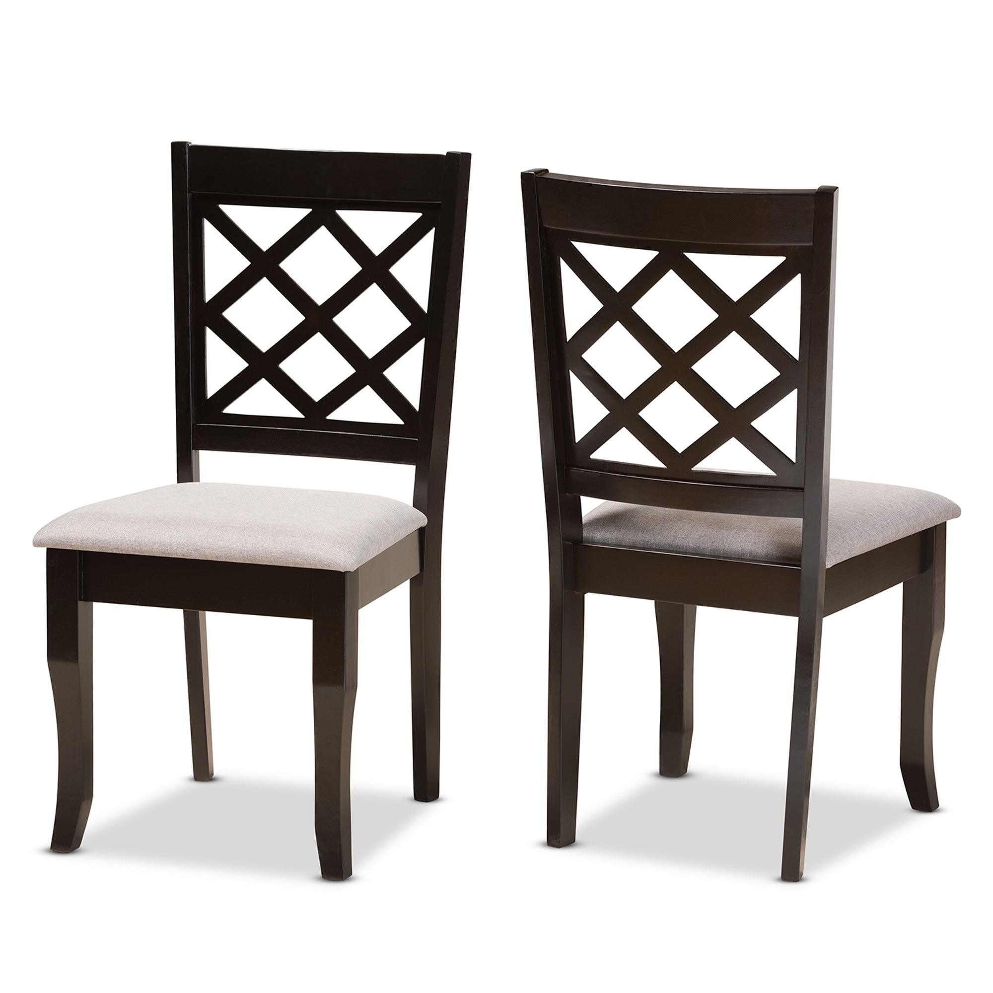 Verner Modern and Contemporary Fabric Upholstered and Finished Wood 2-Piece Dining Chair Set