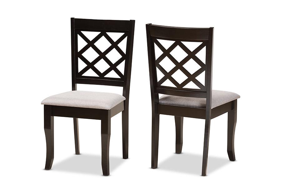 Verner Modern and Contemporary Fabric Upholstered and Finished Wood 2-Piece Dining Chair Set