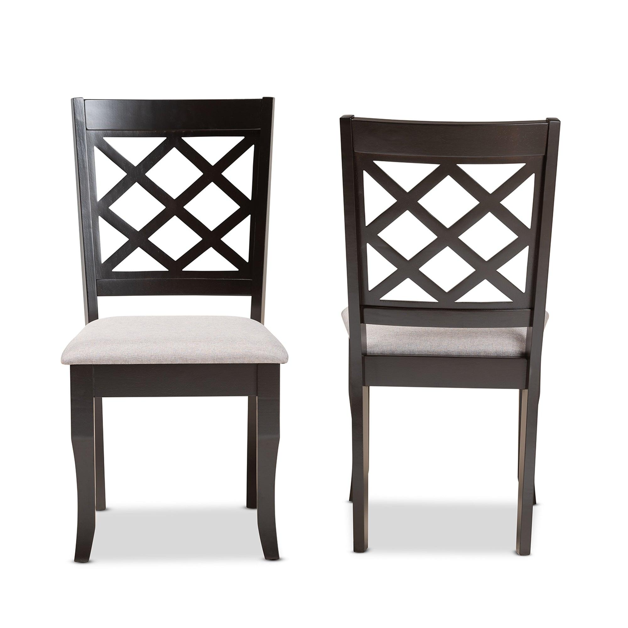 Verner Modern and Contemporary Fabric Upholstered and Finished Wood 2-Piece Dining Chair Set