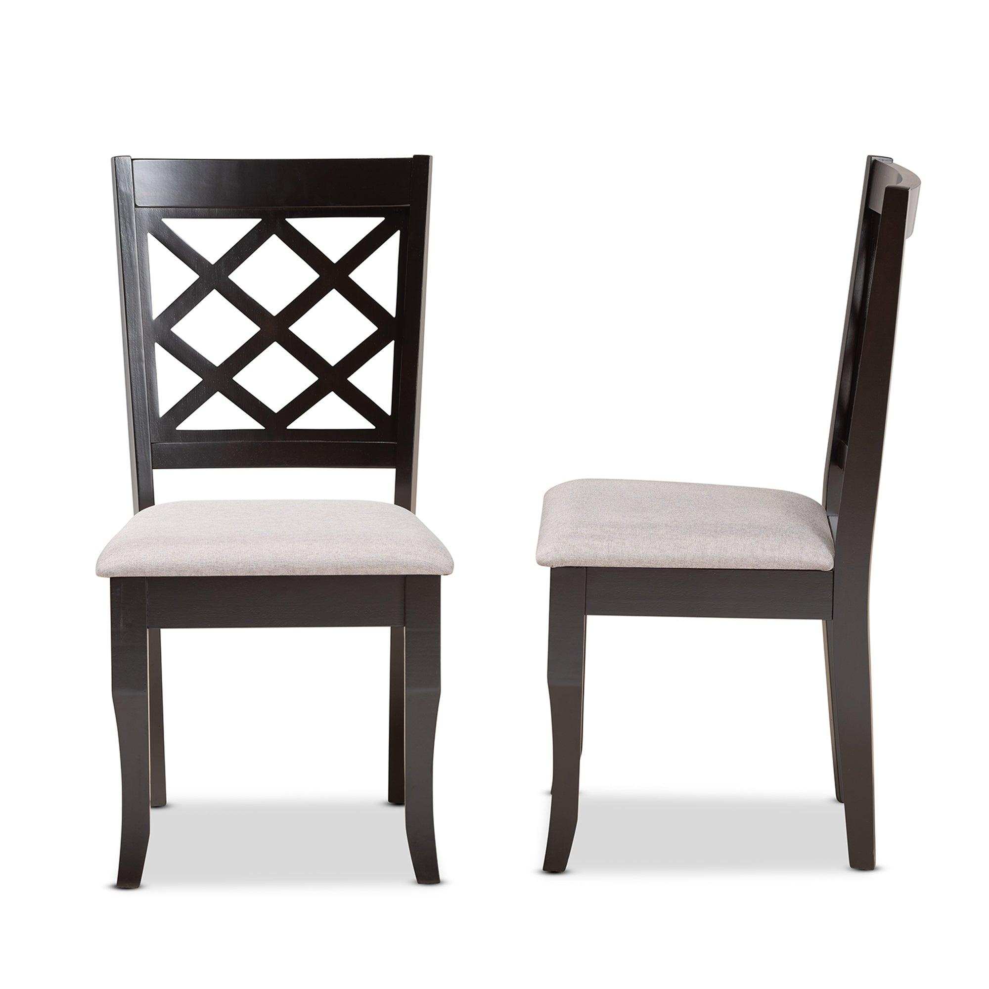 Verner Modern and Contemporary Fabric Upholstered and Finished Wood 2-Piece Dining Chair Set