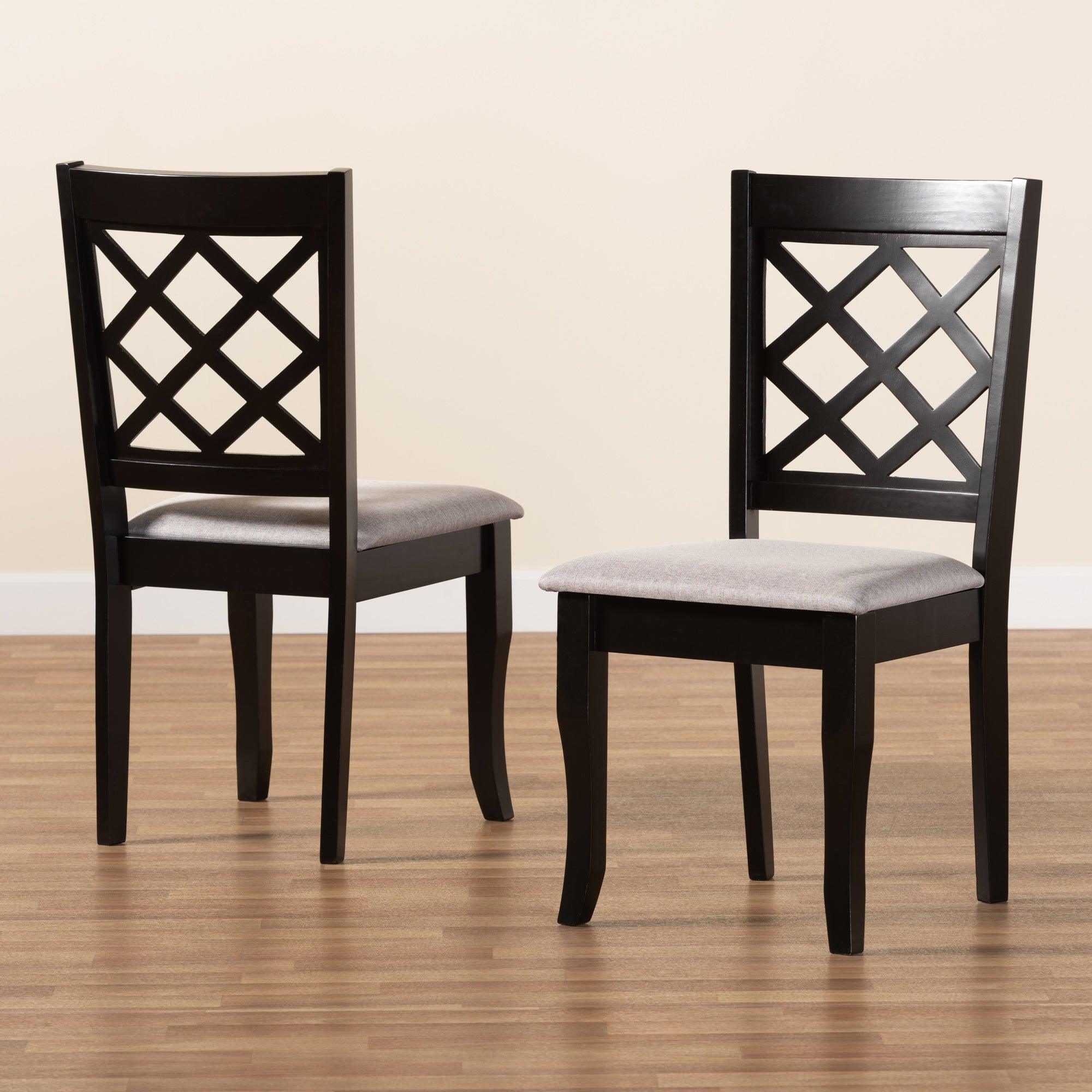 Verner Modern and Contemporary Fabric Upholstered and Finished Wood 2-Piece Dining Chair Set