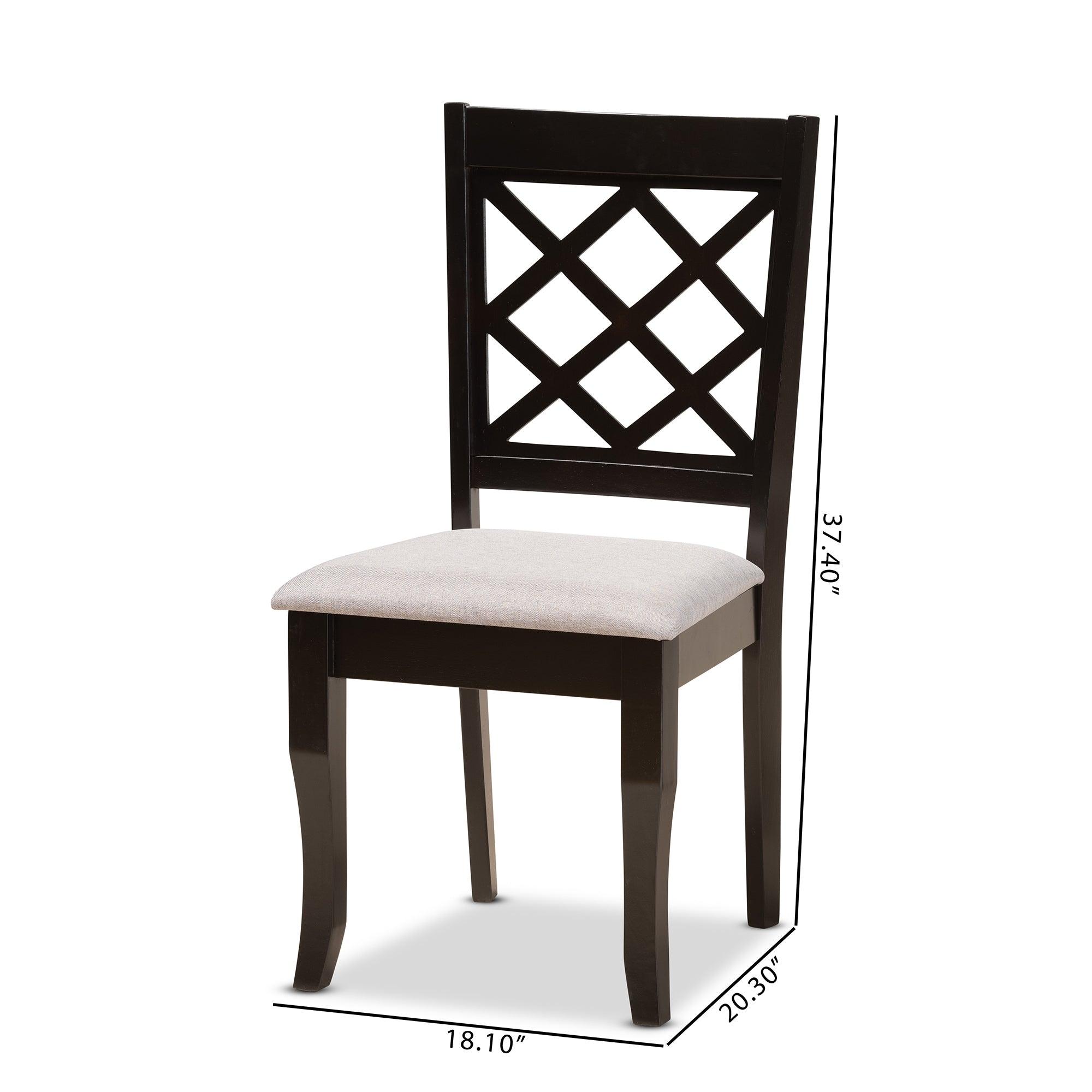 Verner Modern and Contemporary Fabric Upholstered and Finished Wood 2-Piece Dining Chair Set