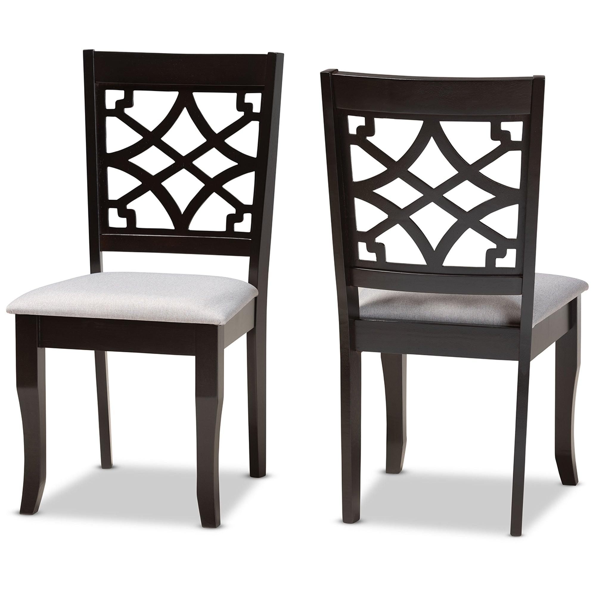 Mael Modern and Contemporary Fabric Upholstered and Finished Wood 2-Piece Dining Chair Set