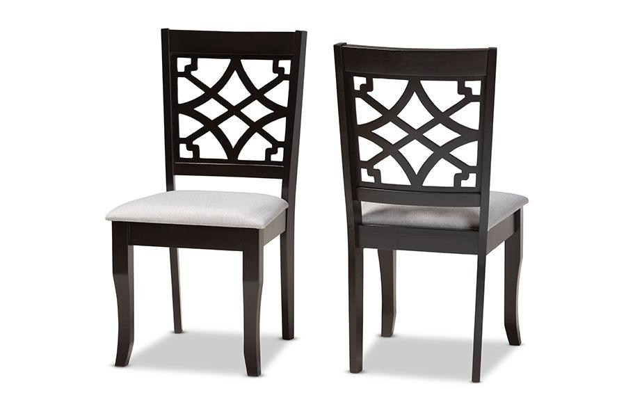 Mael Modern and Contemporary Fabric Upholstered and Finished Wood 2-Piece Dining Chair Set