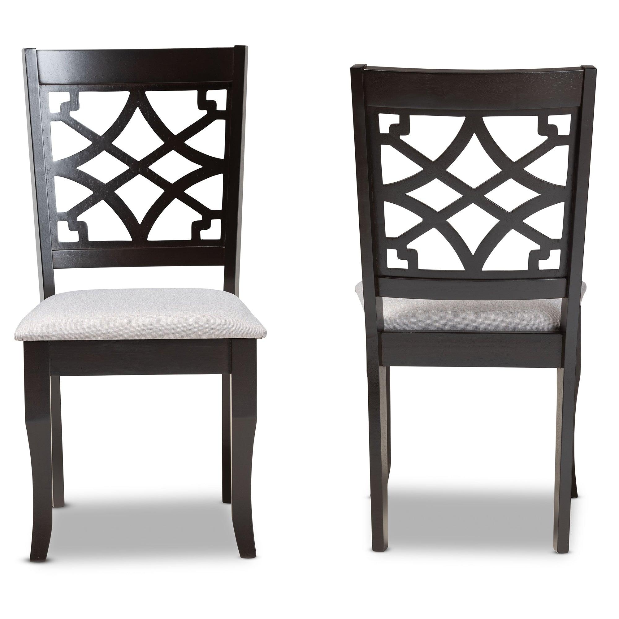 Mael Modern and Contemporary Fabric Upholstered and Finished Wood 2-Piece Dining Chair Set