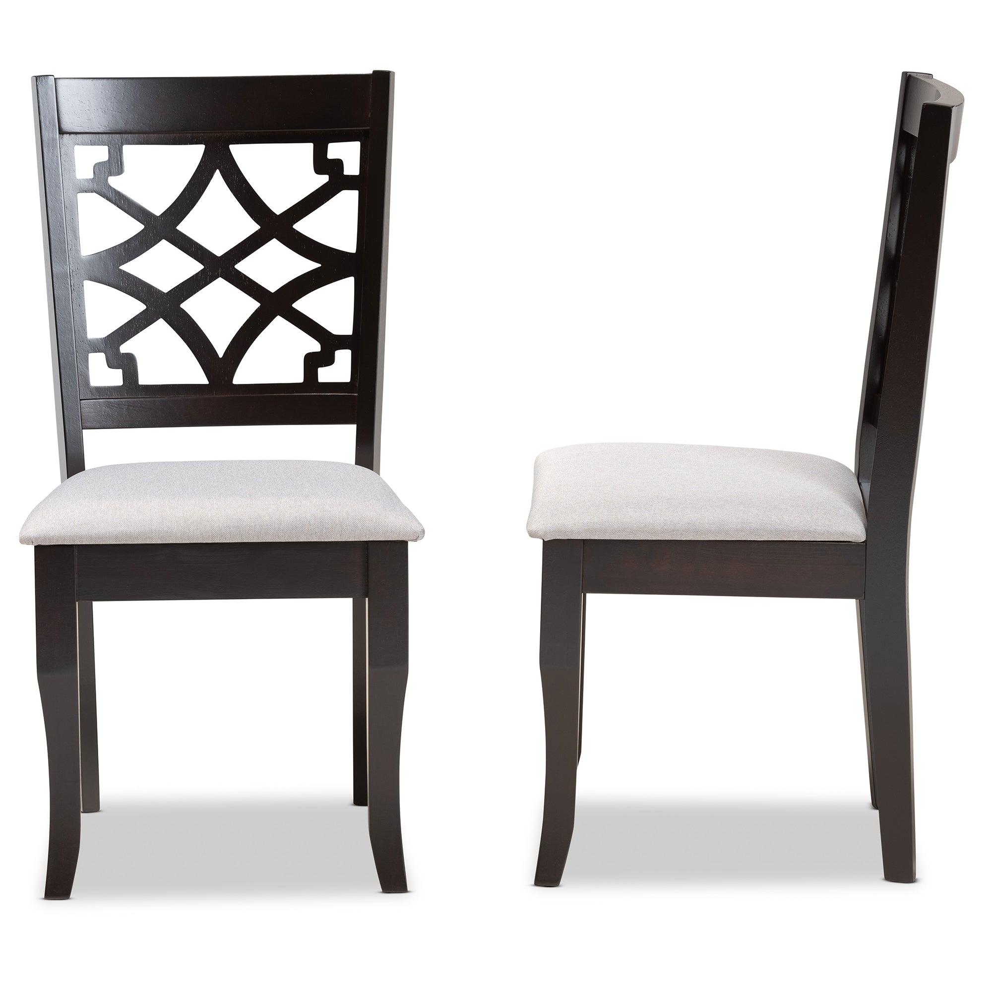 Mael Modern and Contemporary Fabric Upholstered and Finished Wood 2-Piece Dining Chair Set