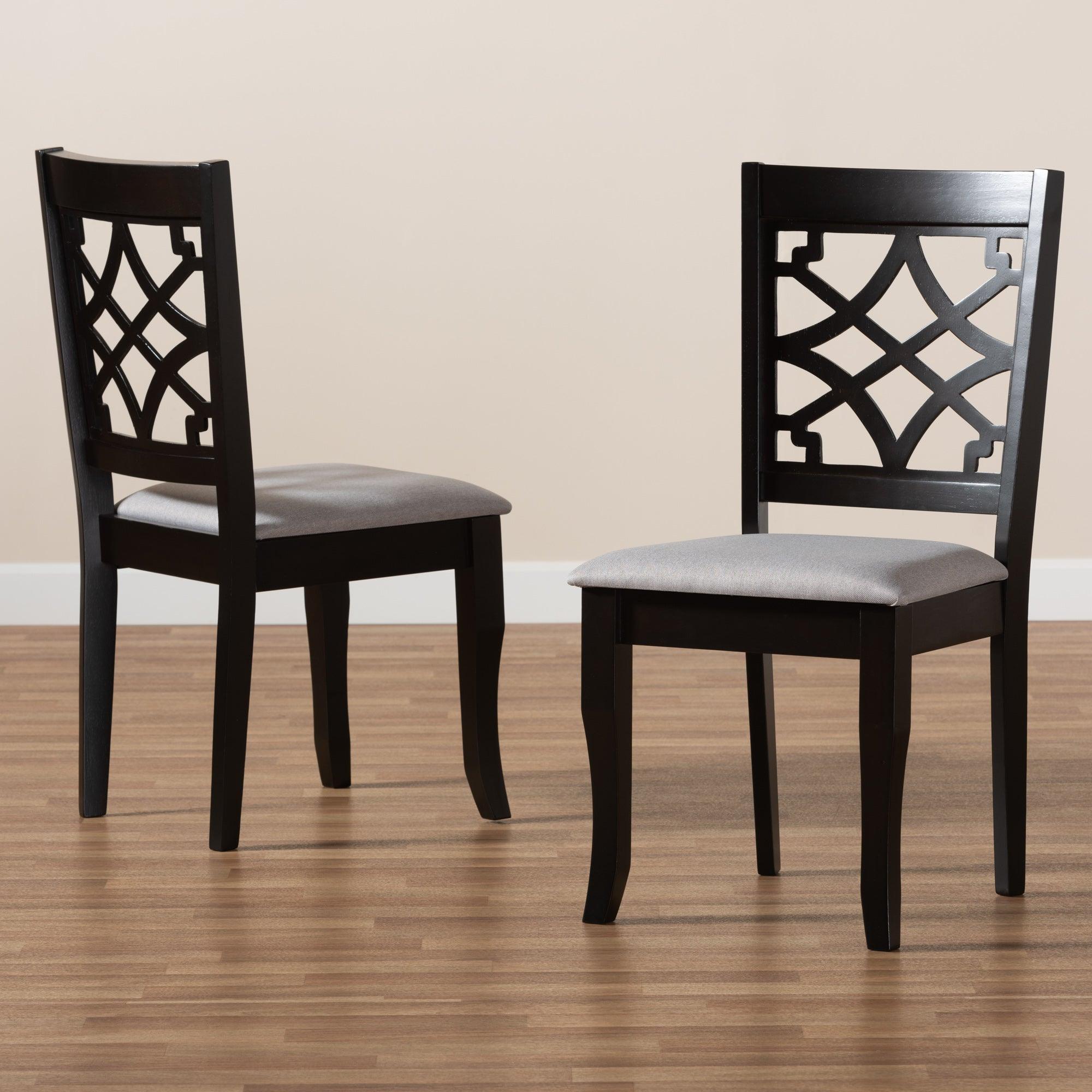 Mael Modern and Contemporary Fabric Upholstered and Finished Wood 2-Piece Dining Chair Set