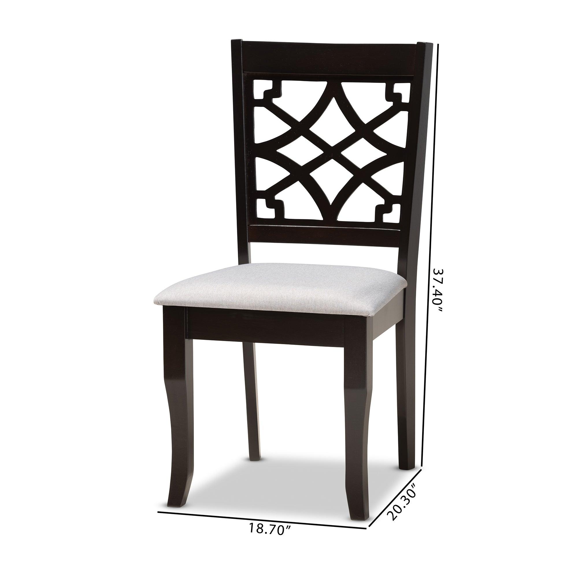 Mael Modern and Contemporary Fabric Upholstered and Finished Wood 2-Piece Dining Chair Set