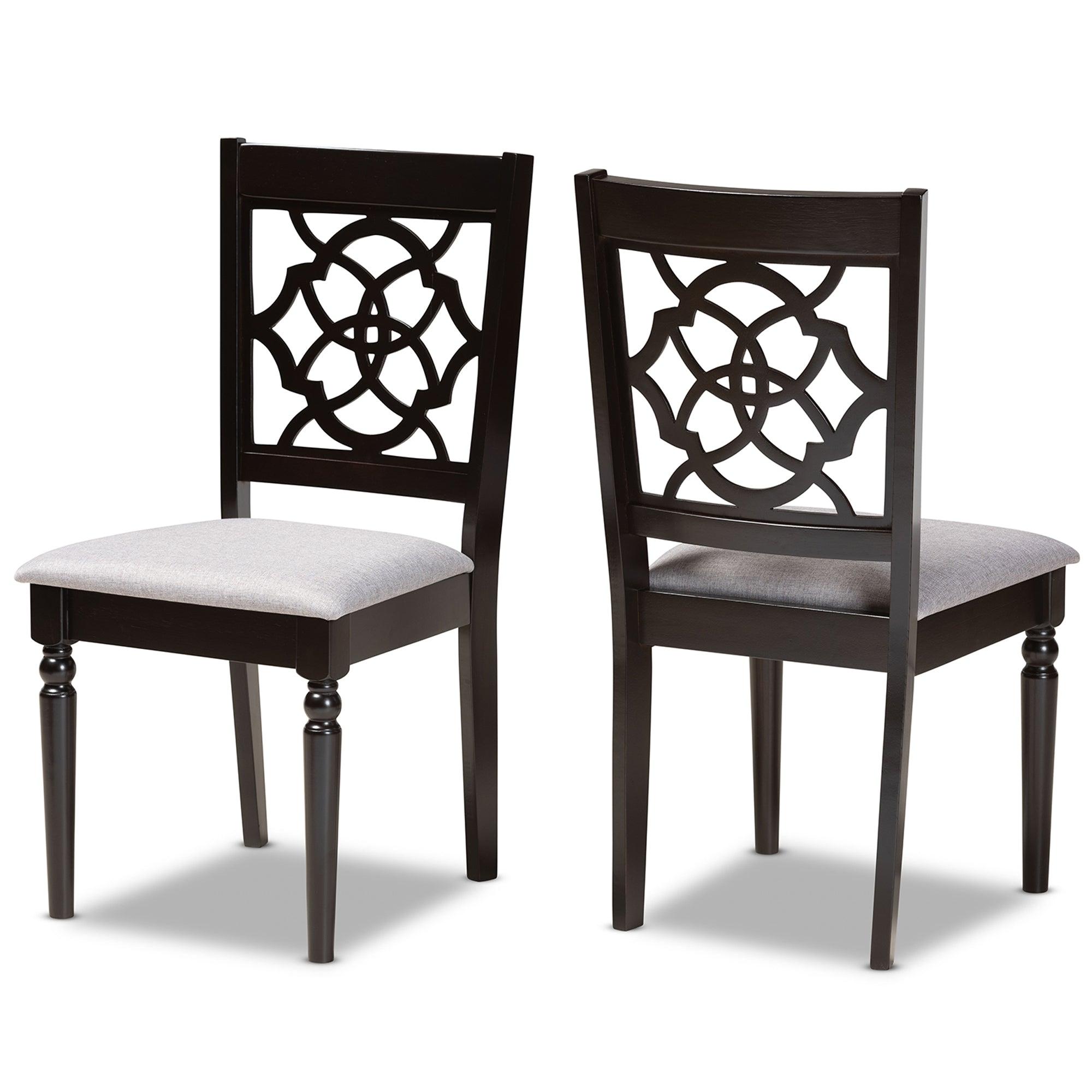 Renaud Modern and Contemporary Fabric Upholstered and Finished Wood 2-Piece Dining Chair Set