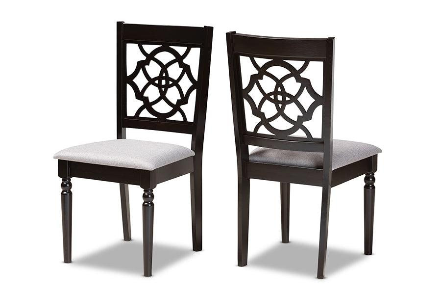 Renaud Modern and Contemporary Fabric Upholstered and Finished Wood 2-Piece Dining Chair Set