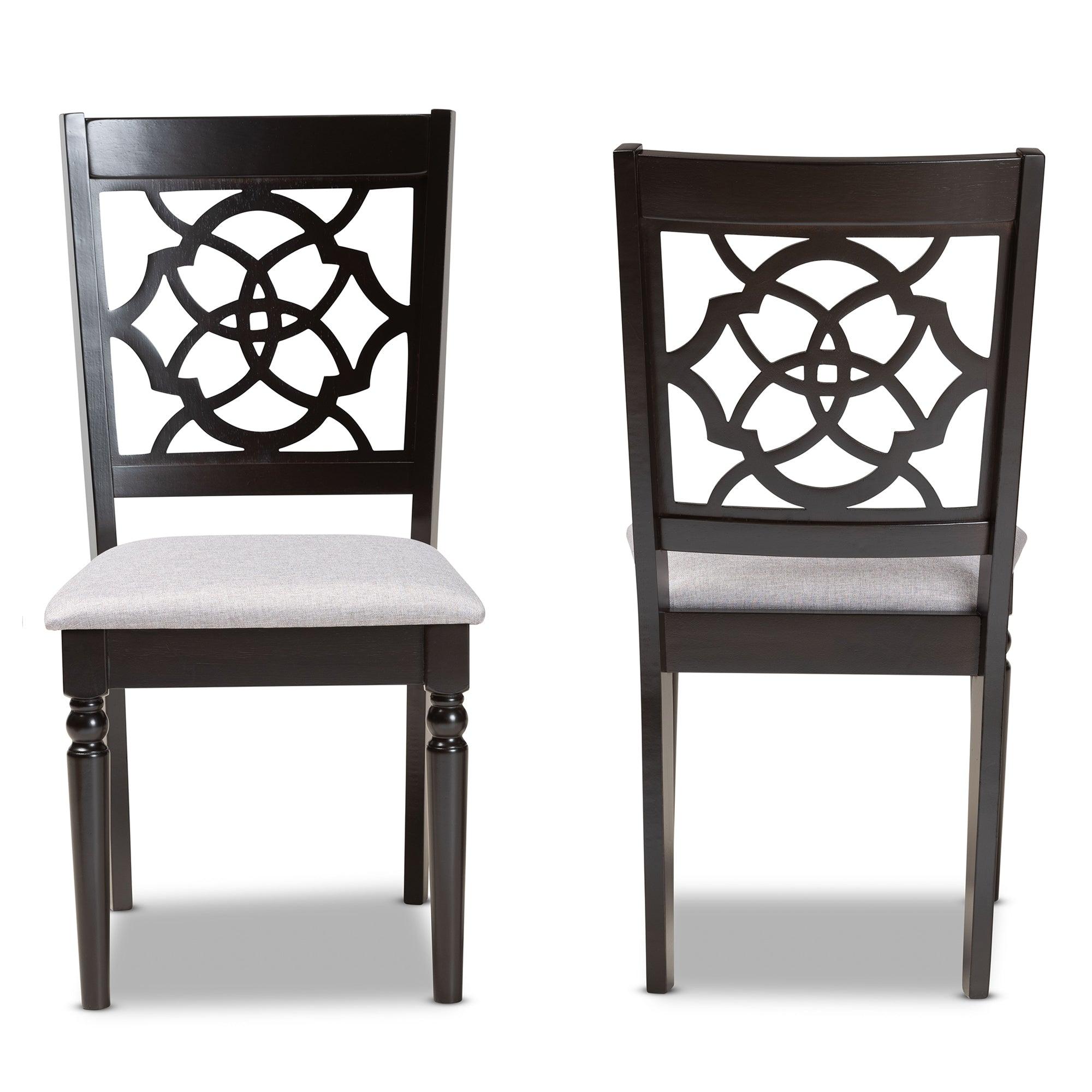 Renaud Modern and Contemporary Fabric Upholstered and Finished Wood 2-Piece Dining Chair Set